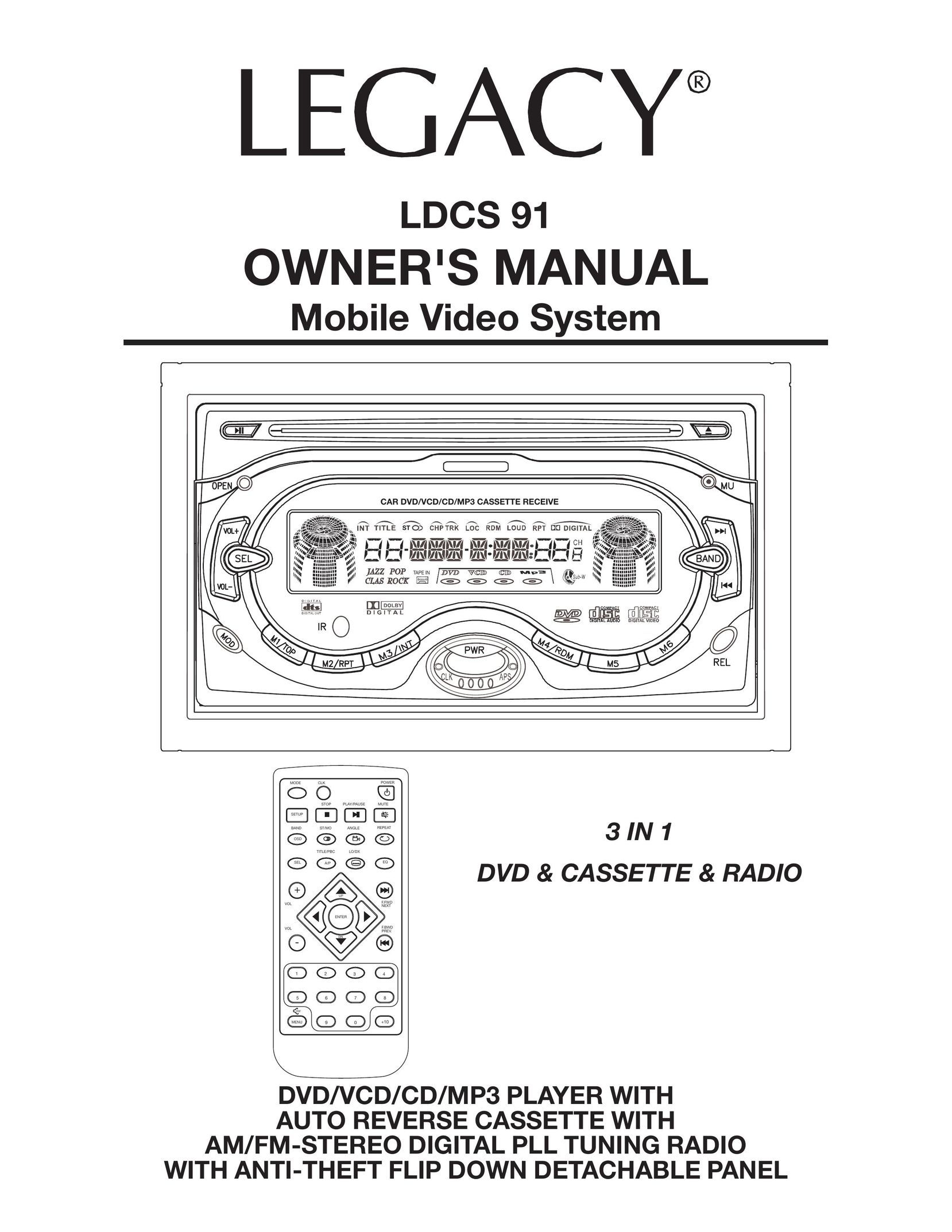 Legacy Car Audio LDCS 91 Car Stereo System User Manual