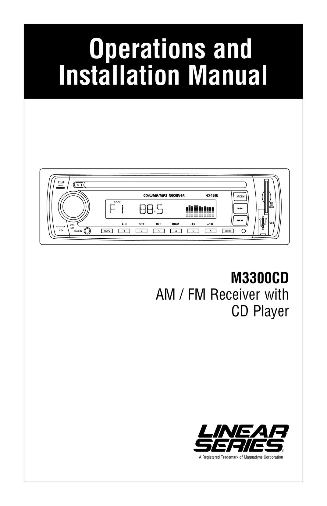 Linear M3300CD Car Stereo System User Manual