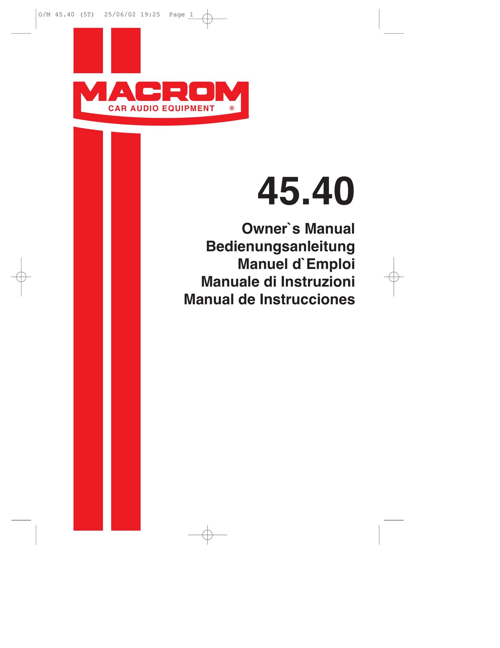 Macrom 45.40 Car Stereo System User Manual