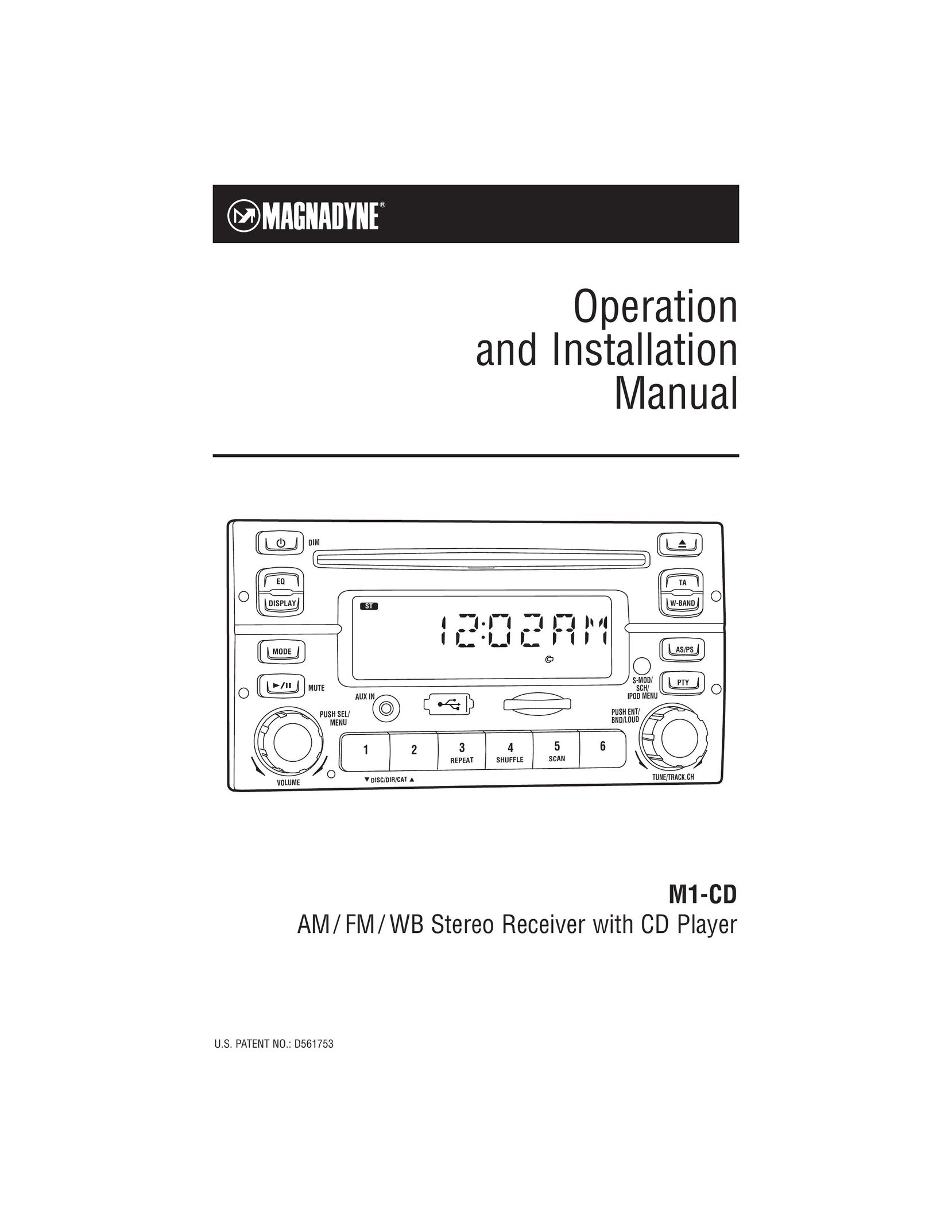 Magnadyne M1-CD Car Stereo System User Manual