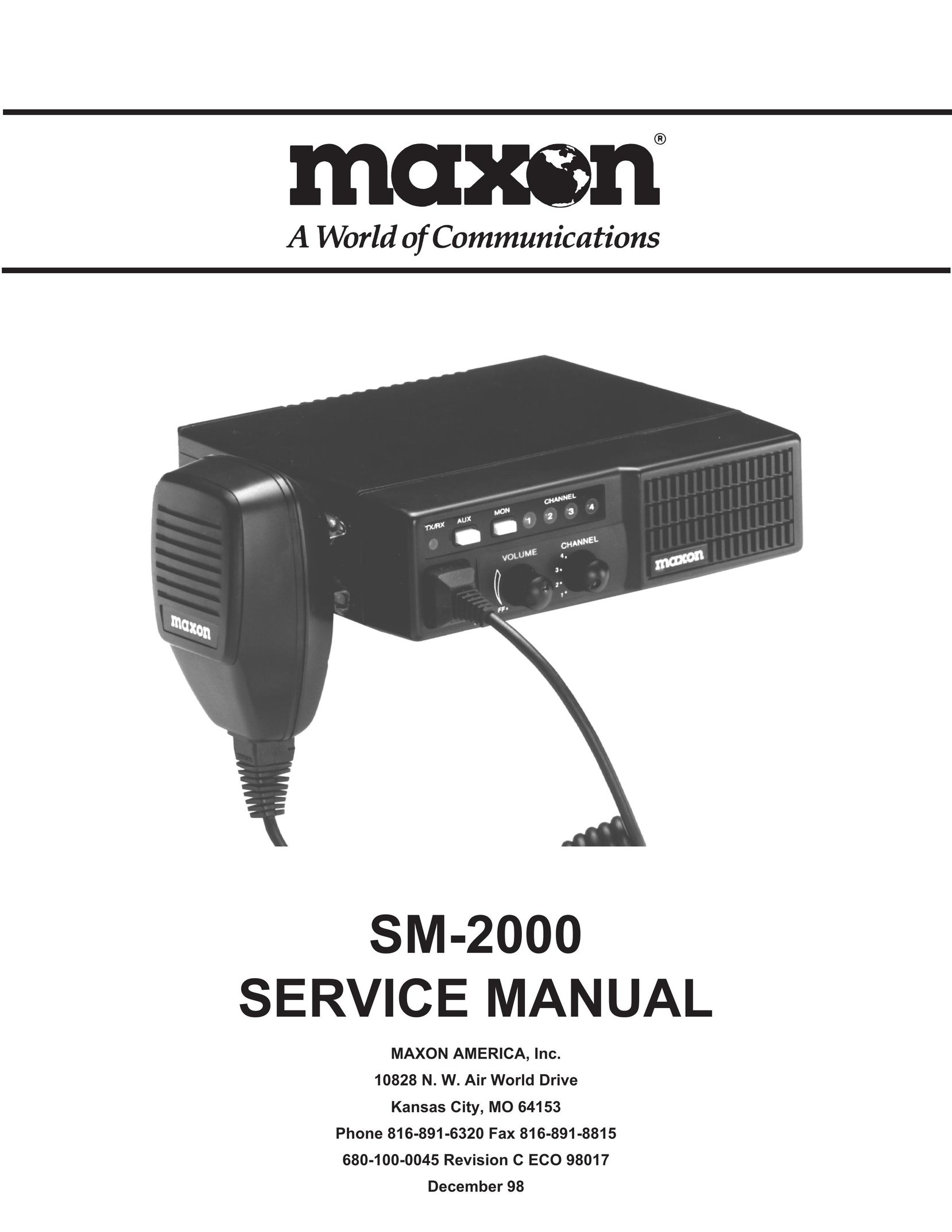 Maxon Telecom SM-2000 Car Stereo System User Manual