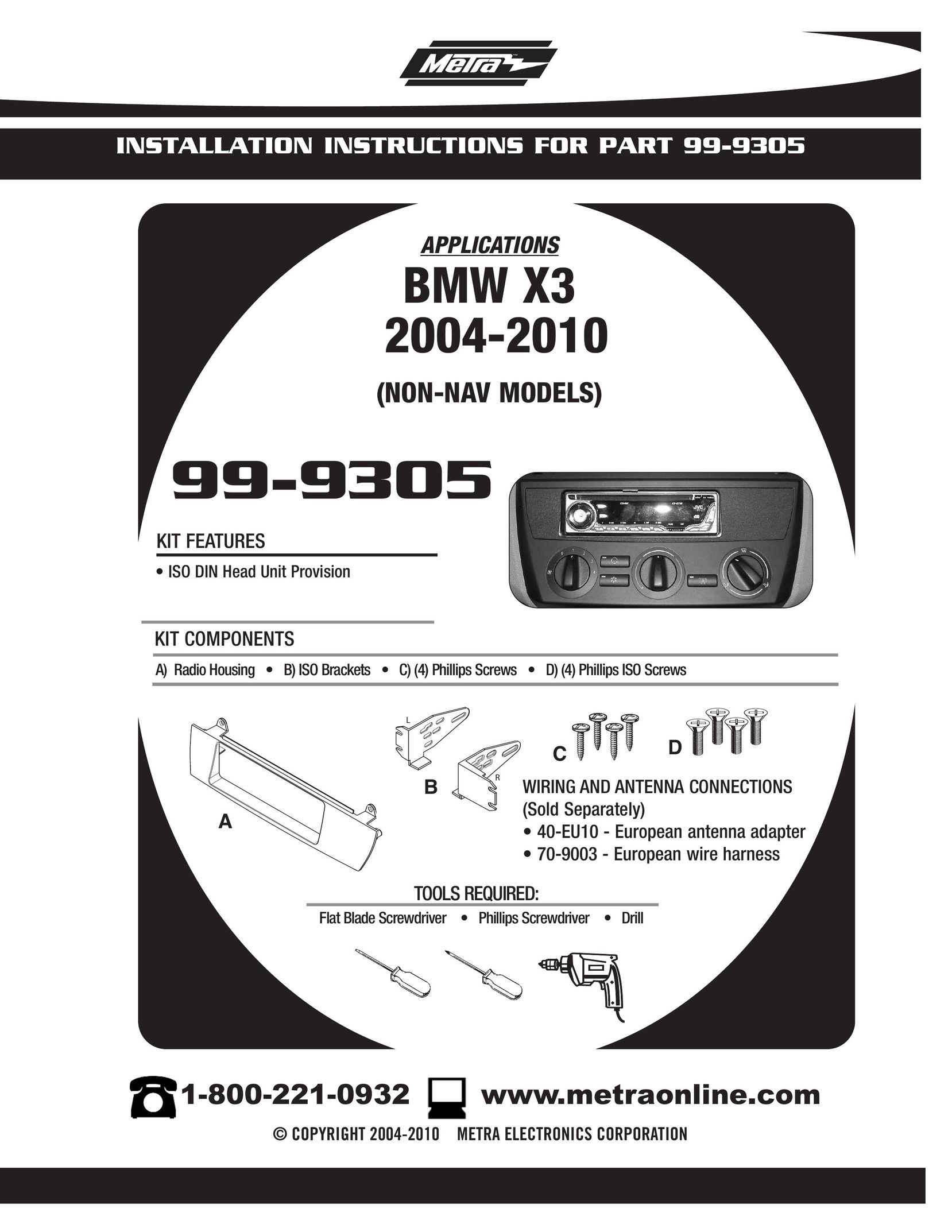 Metra Electronics 99-9305 Car Stereo System User Manual
