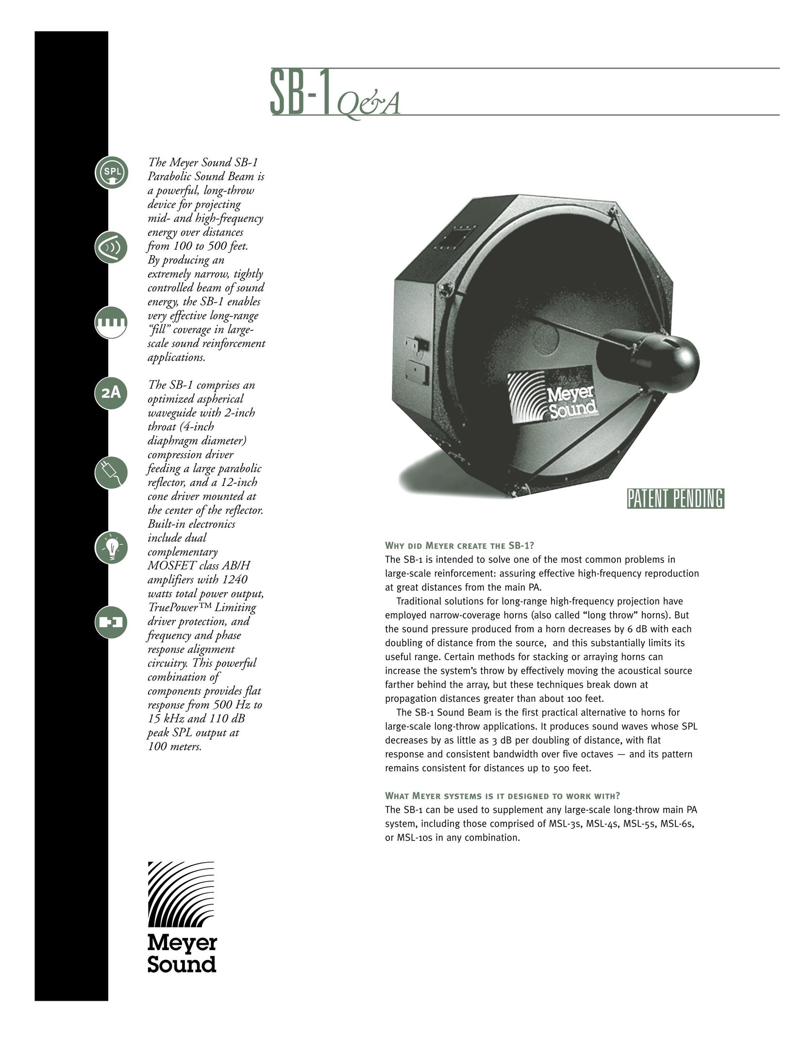 Meyer Sound SB-1 Car Stereo System User Manual