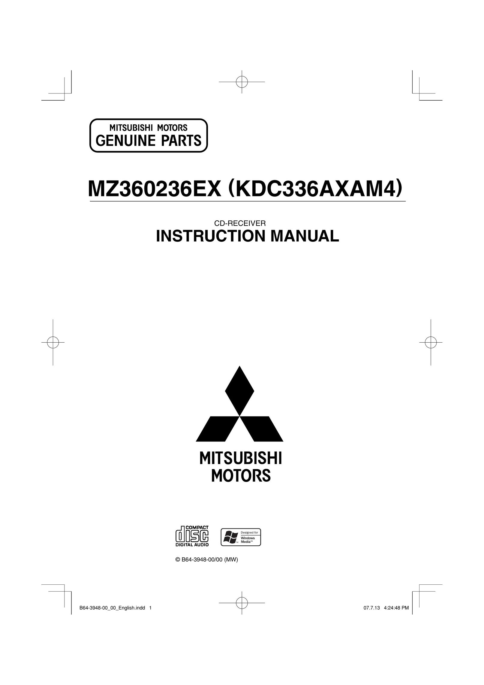 Mitsubishi MZ360236EX (KDC336AXAM4) Car Stereo System User Manual