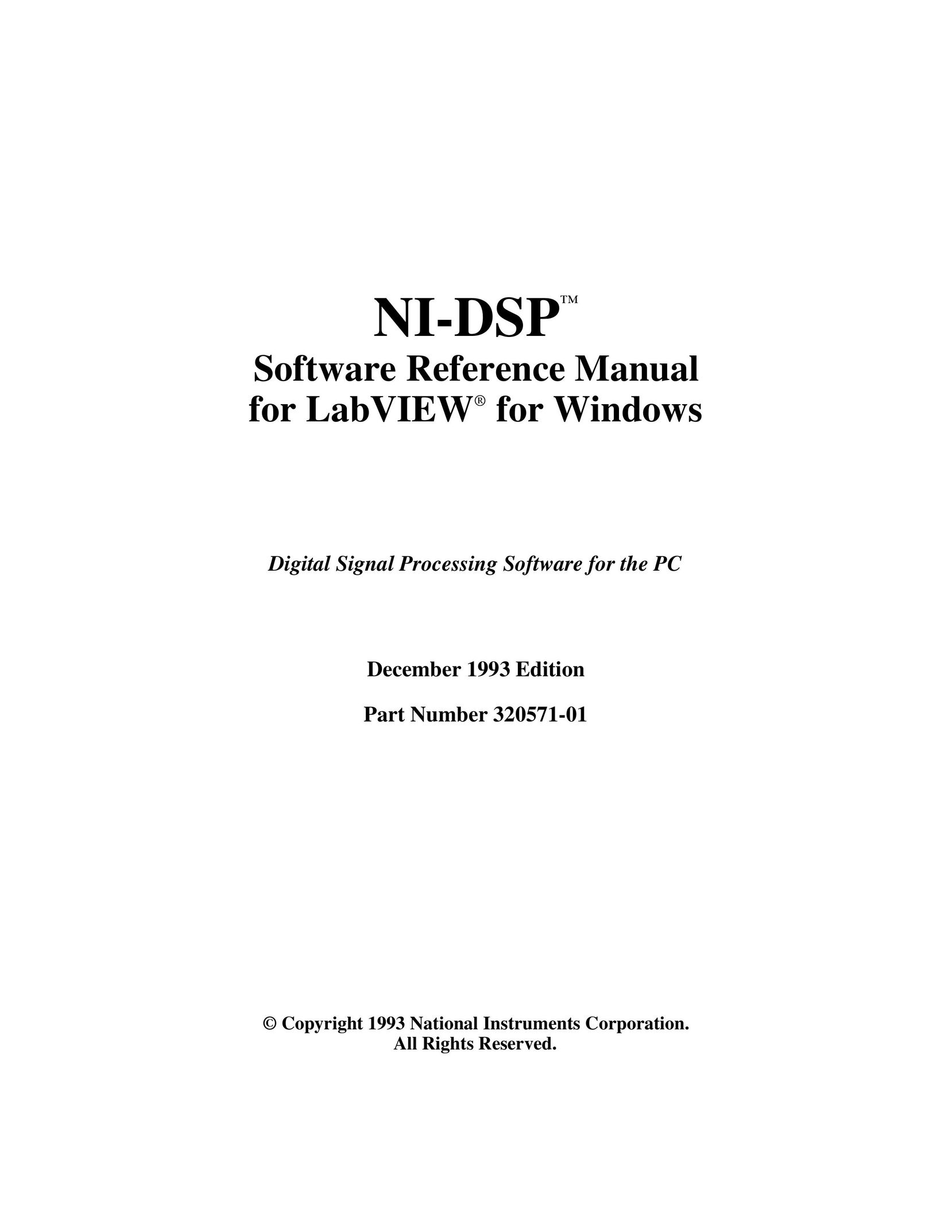 National Instruments 320571-01 Car Stereo System User Manual