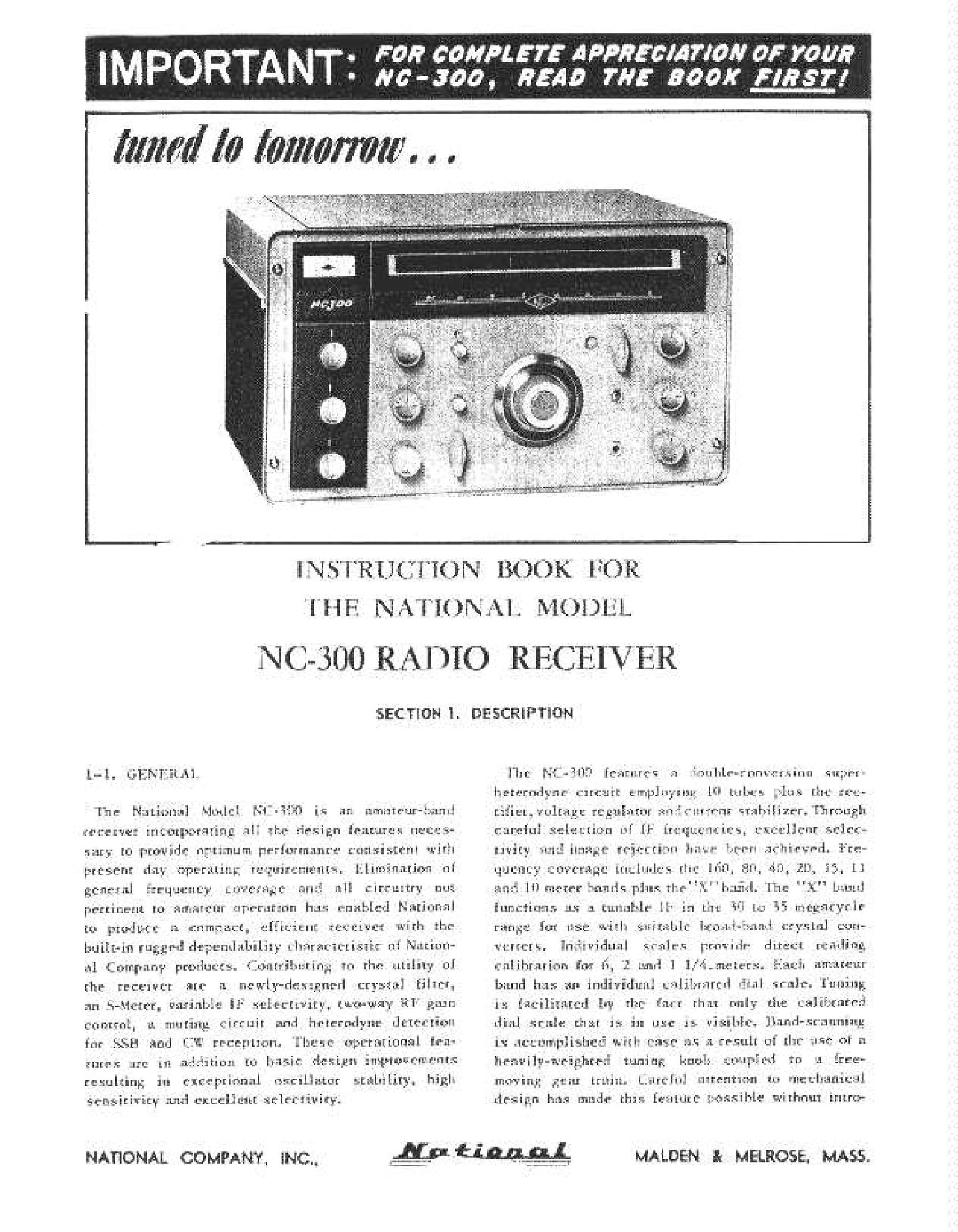 National Products NC-300 Car Stereo System User Manual
