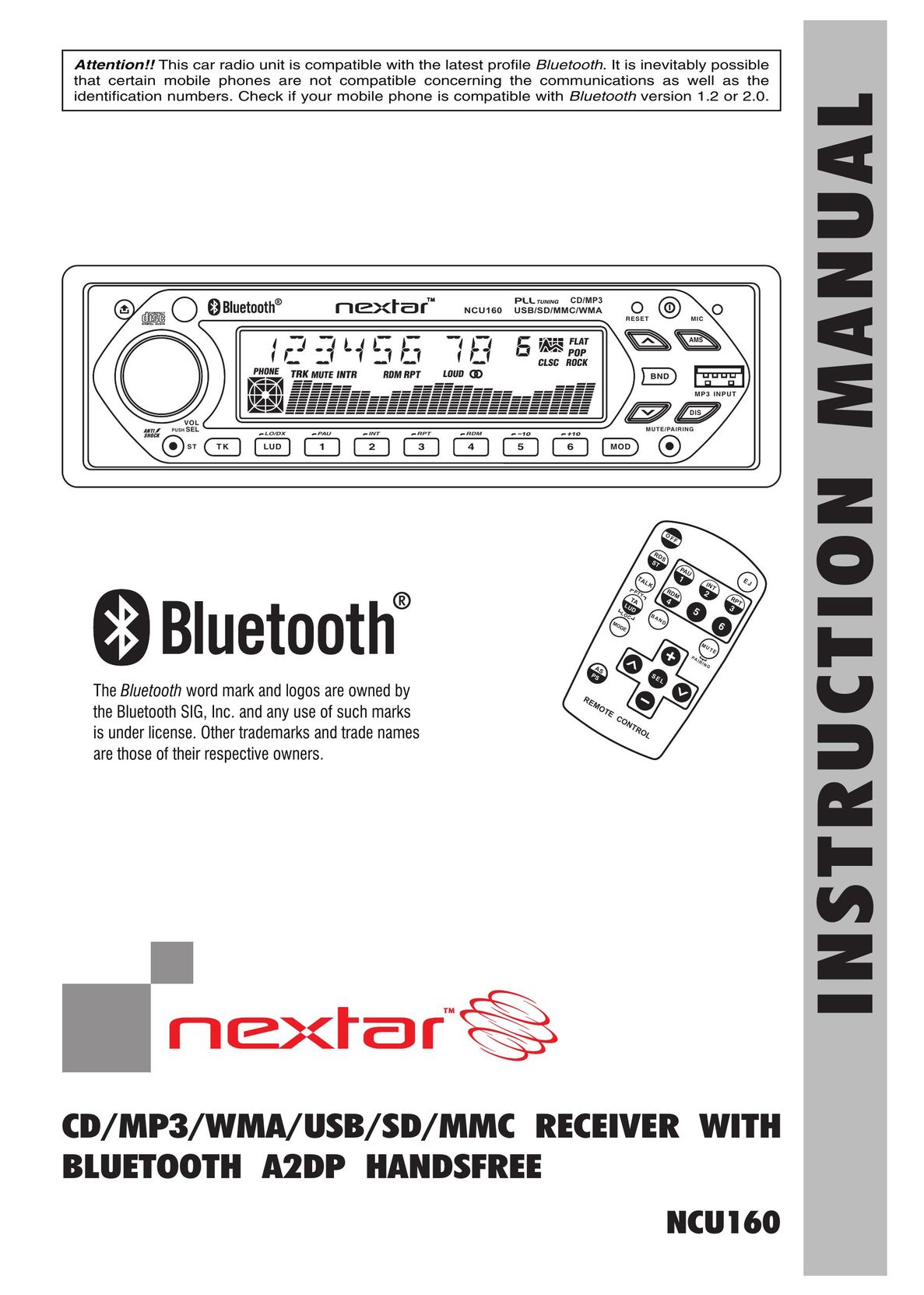 Nextar N CU 160 Car Stereo System User Manual