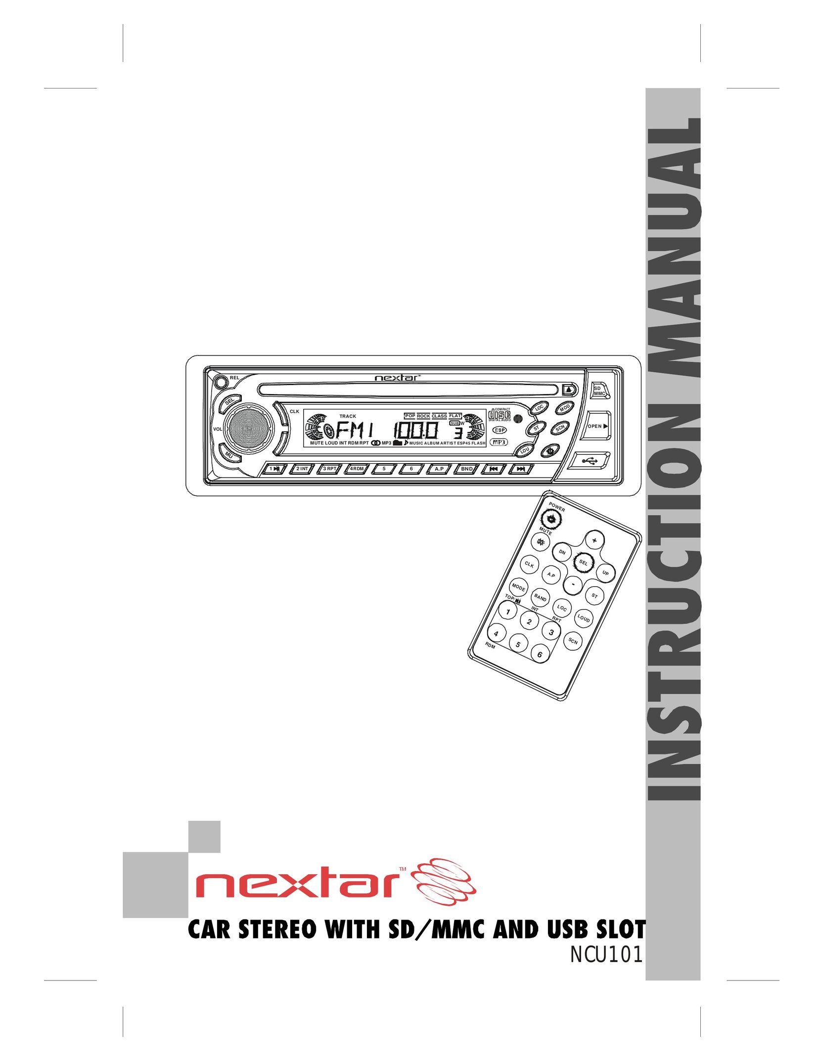 Nextar NCU101 Car Stereo System User Manual
