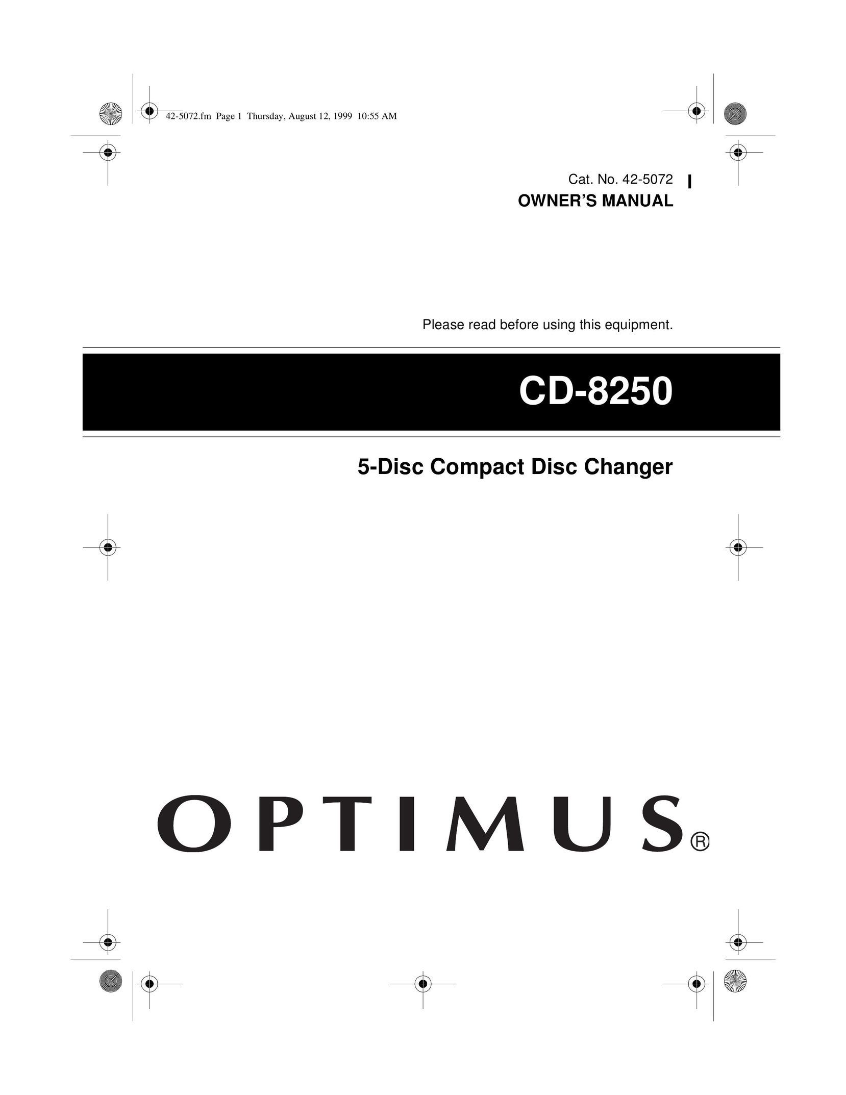 Optimus CD-8250 Car Stereo System User Manual