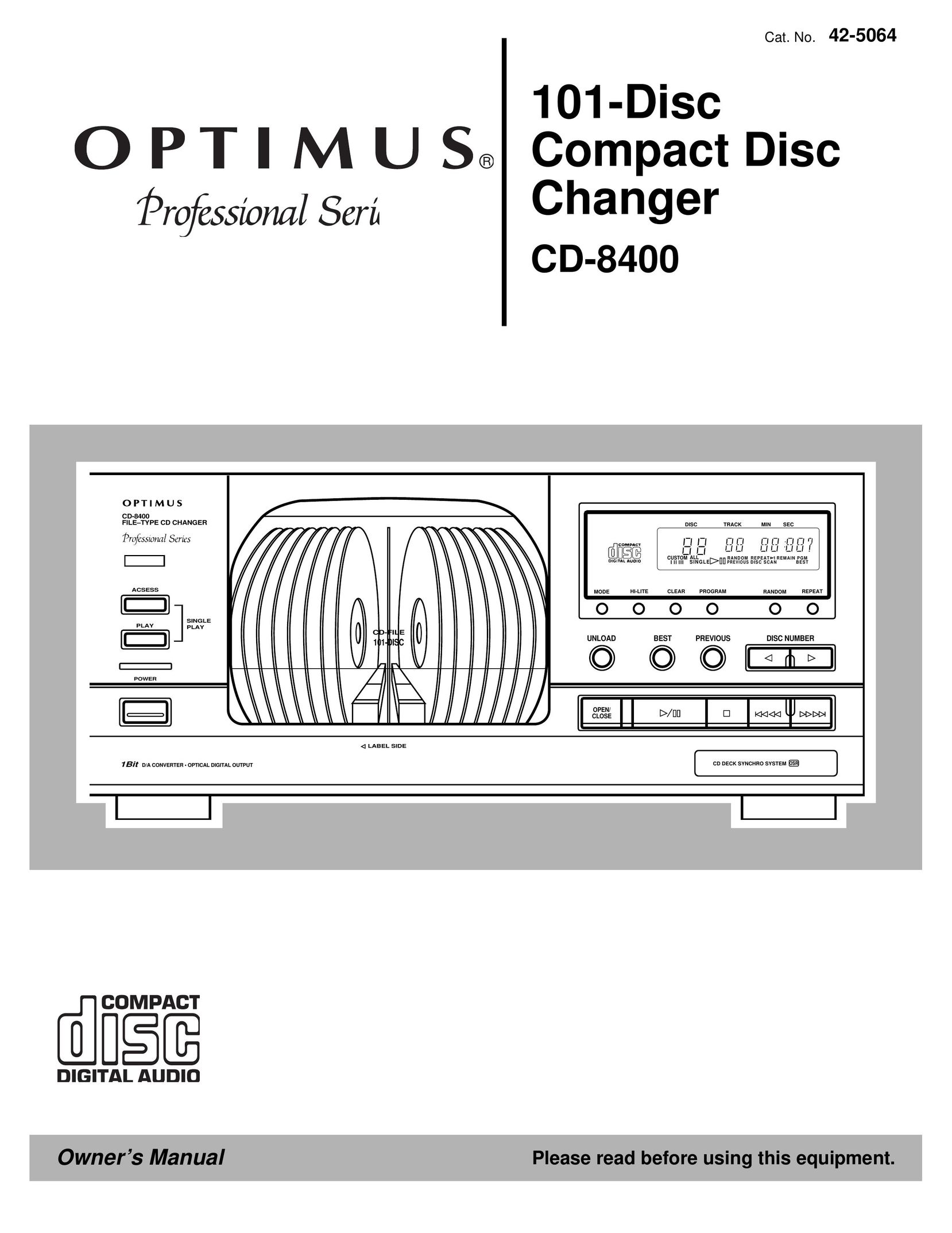 Optimus CD-8400 Car Stereo System User Manual