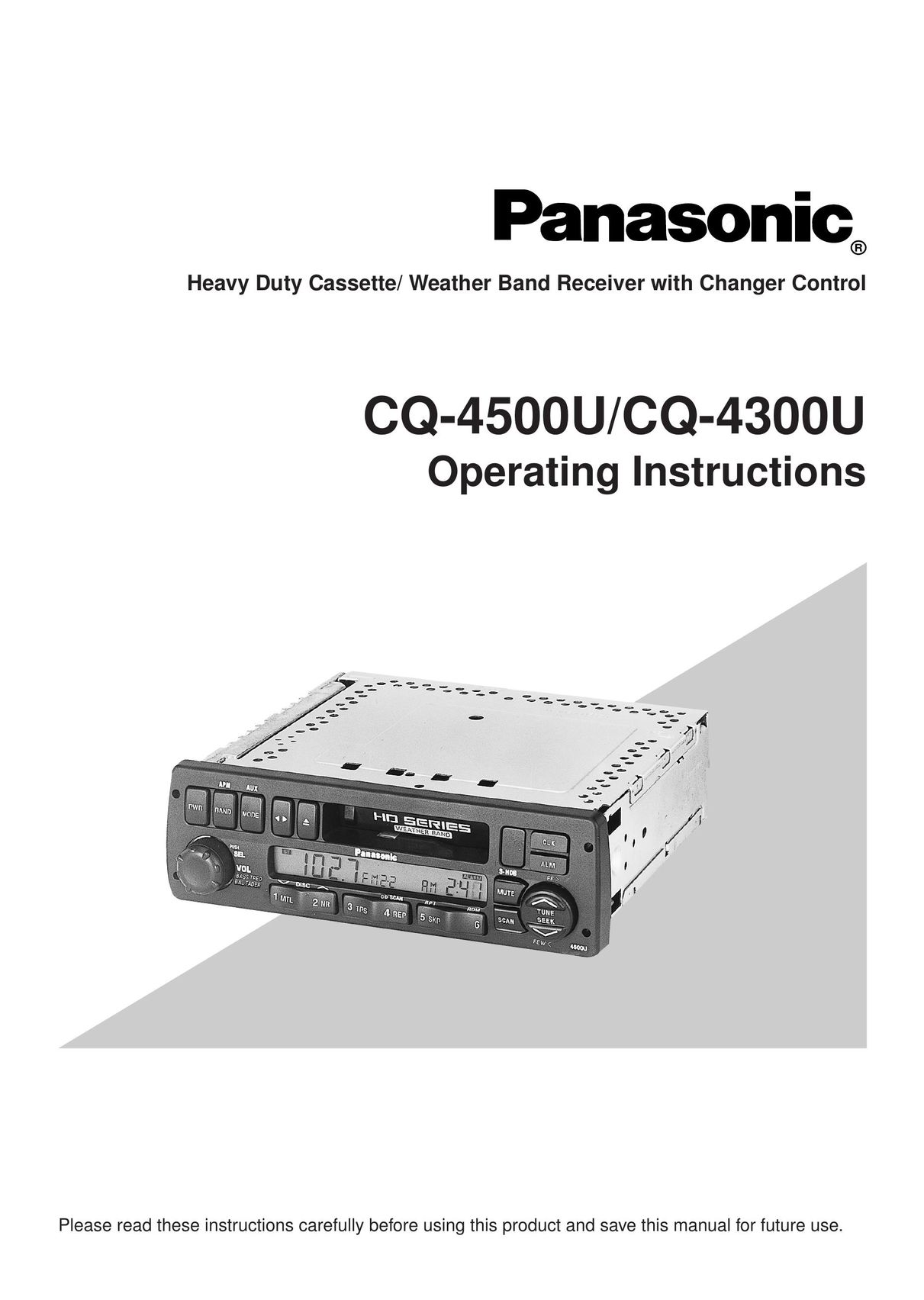 Panasonic CQ-4300U Car Stereo System User Manual