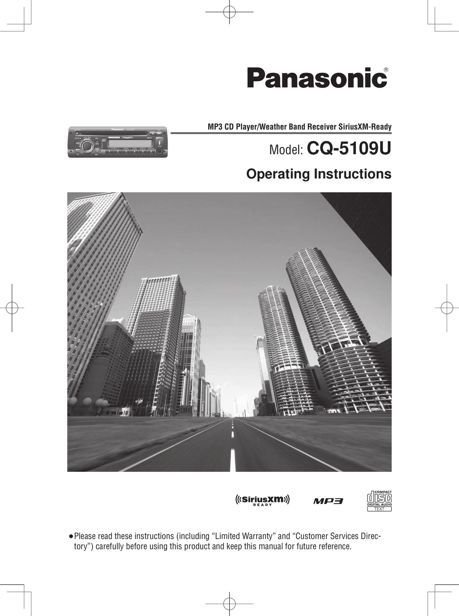 Panasonic CQ-5109U Car Stereo System User Manual