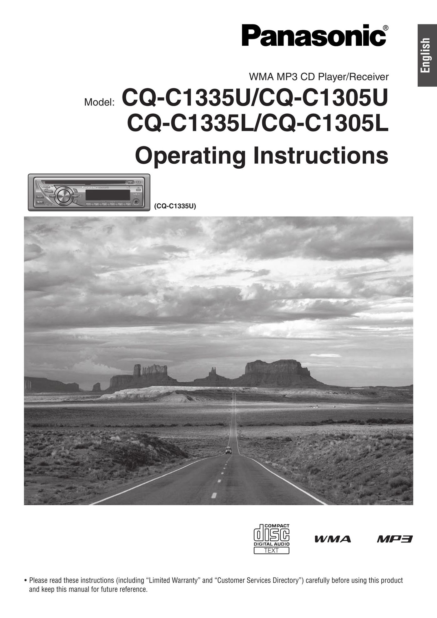 Panasonic CQ-C1335U Car Stereo System User Manual