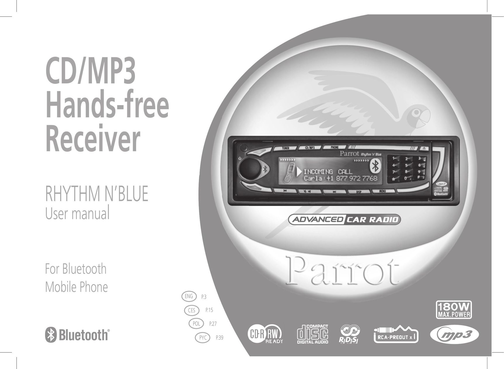 Parrot Car CD MP3 Player Car Stereo System User Manual