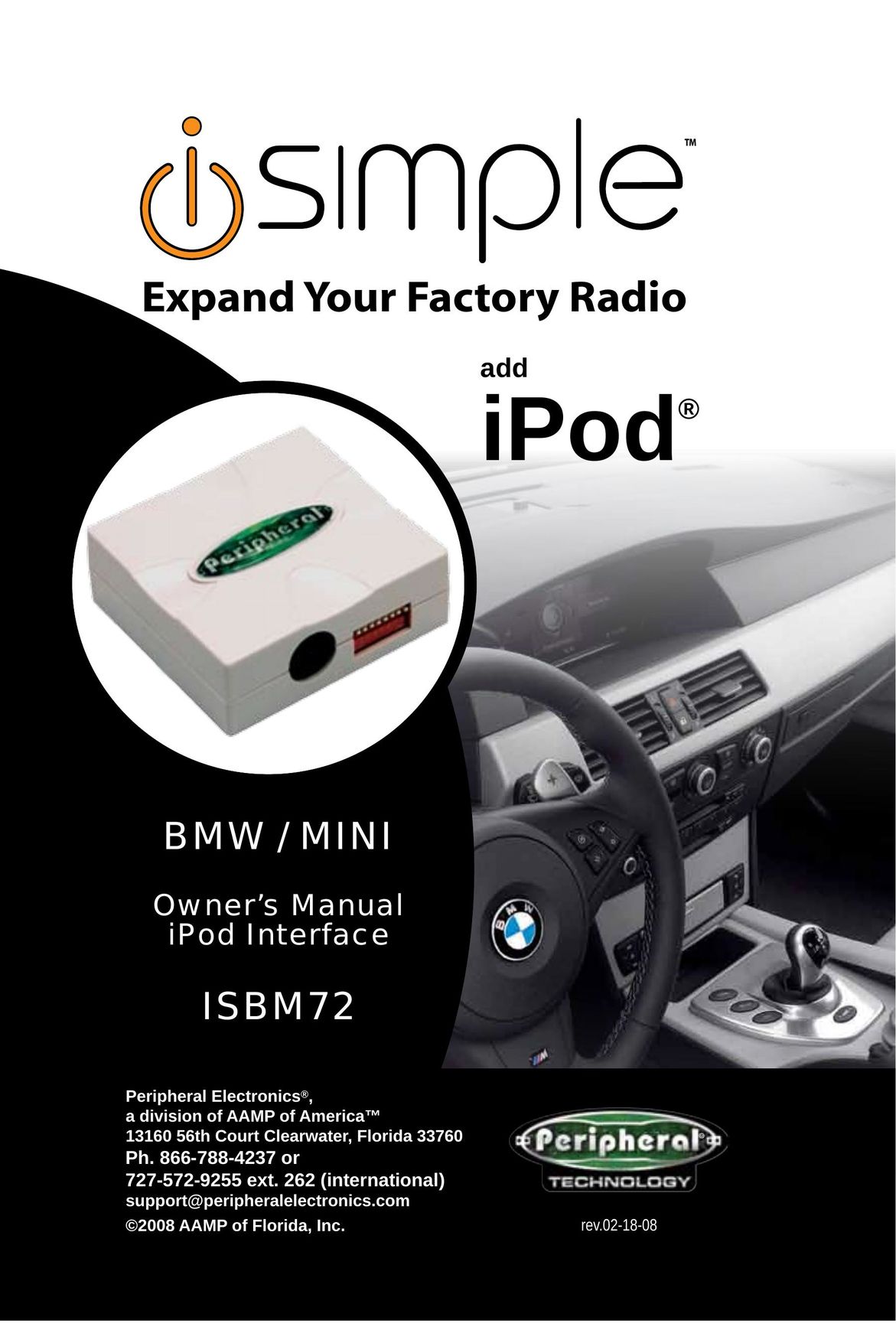 Peripheral Electronics ISBM72 Car Stereo System User Manual
