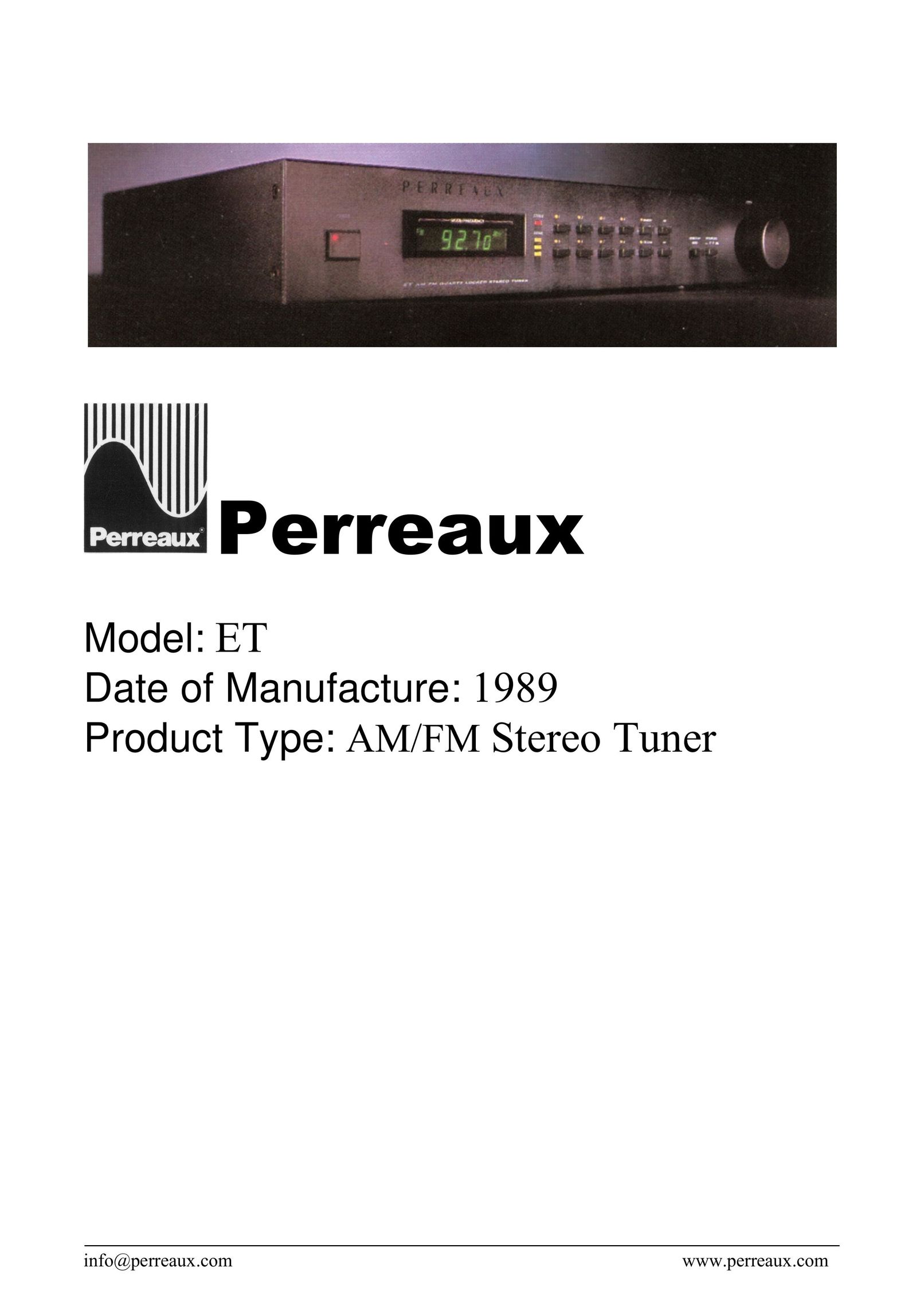 Perreaux ET Car Stereo System User Manual