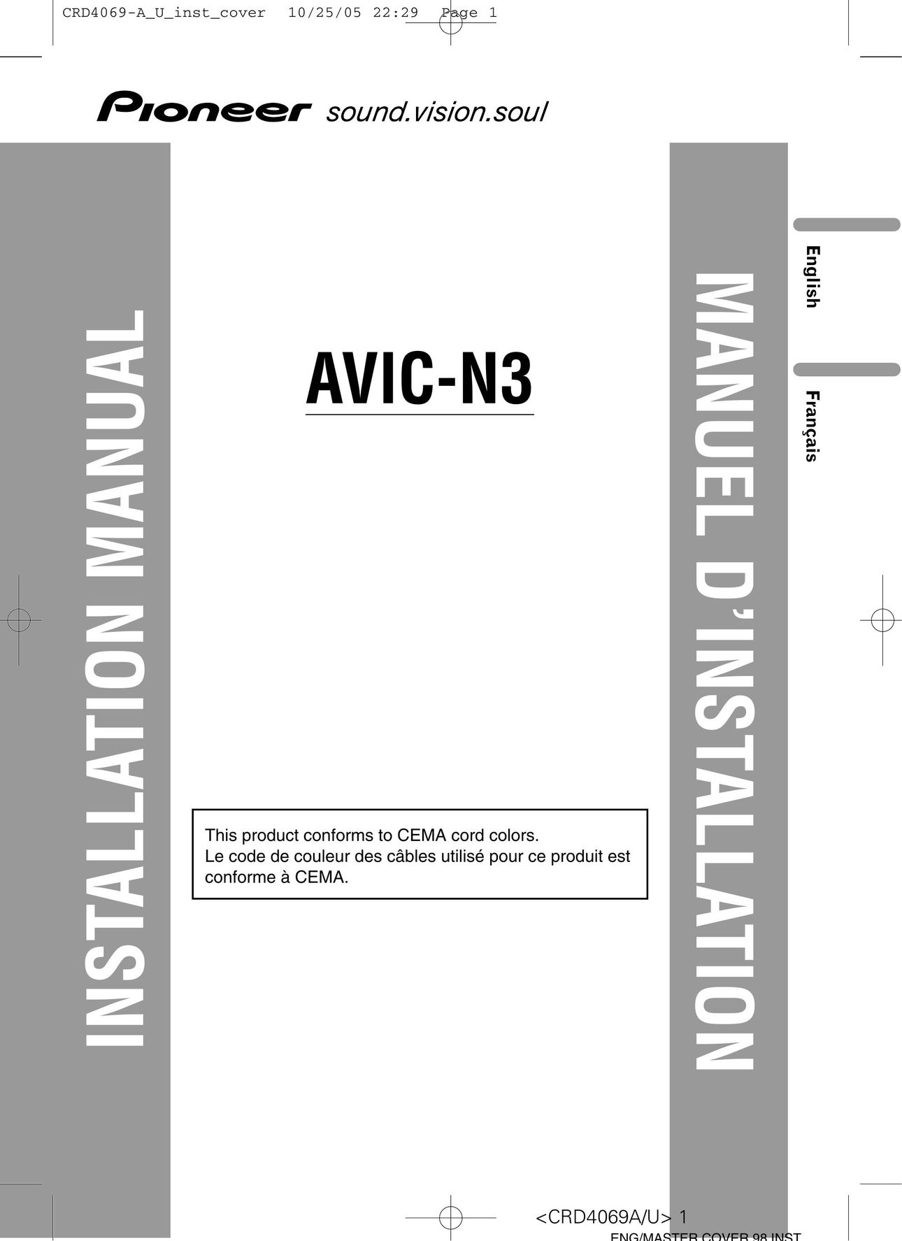 Pioneer AVIC-N3 Car Stereo System User Manual