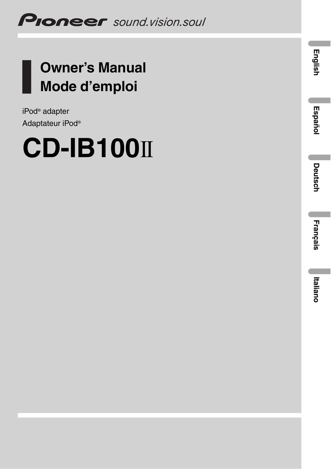 Pioneer CD-IB100II Car Stereo System User Manual