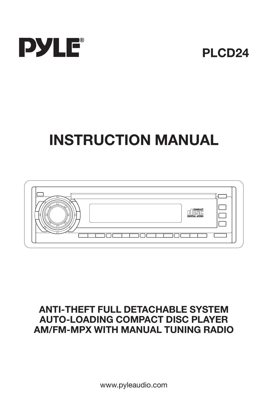 PYLE Audio PLCD24 Car Stereo System User Manual