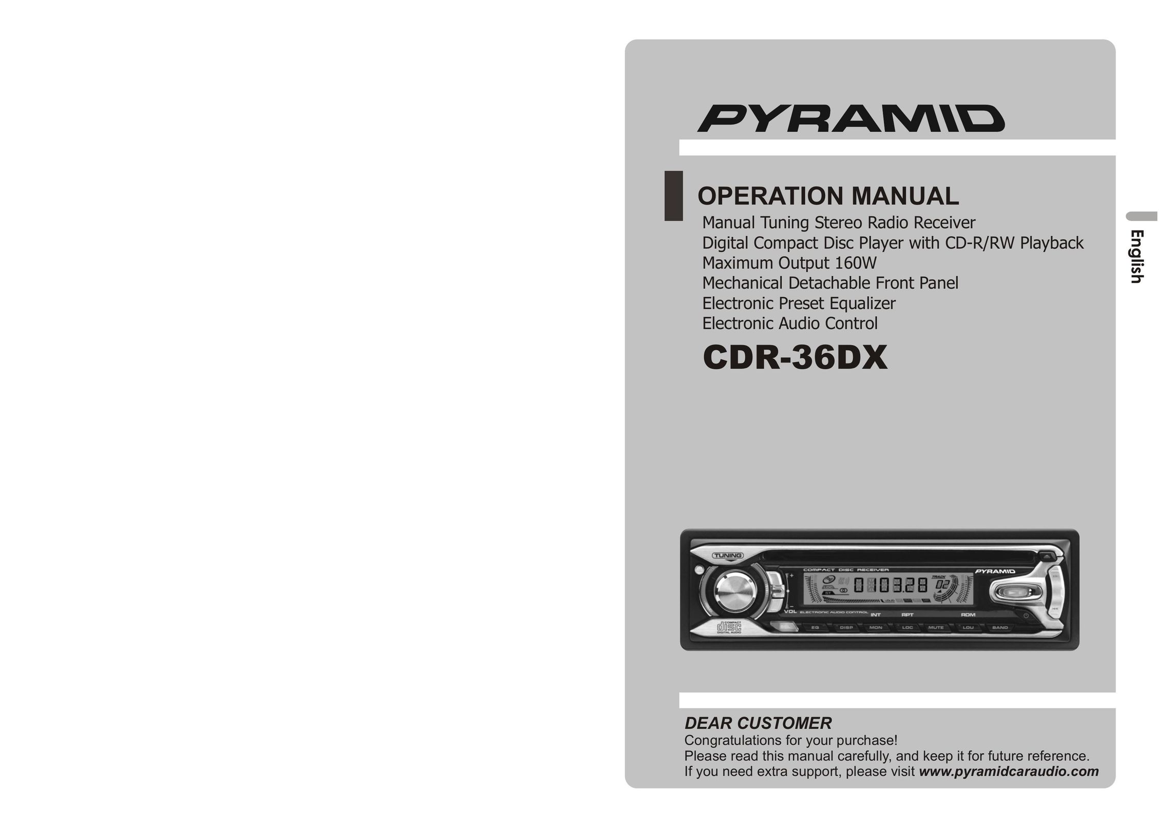 Pyramid Car Audio CDR-36DX Car Stereo System User Manual