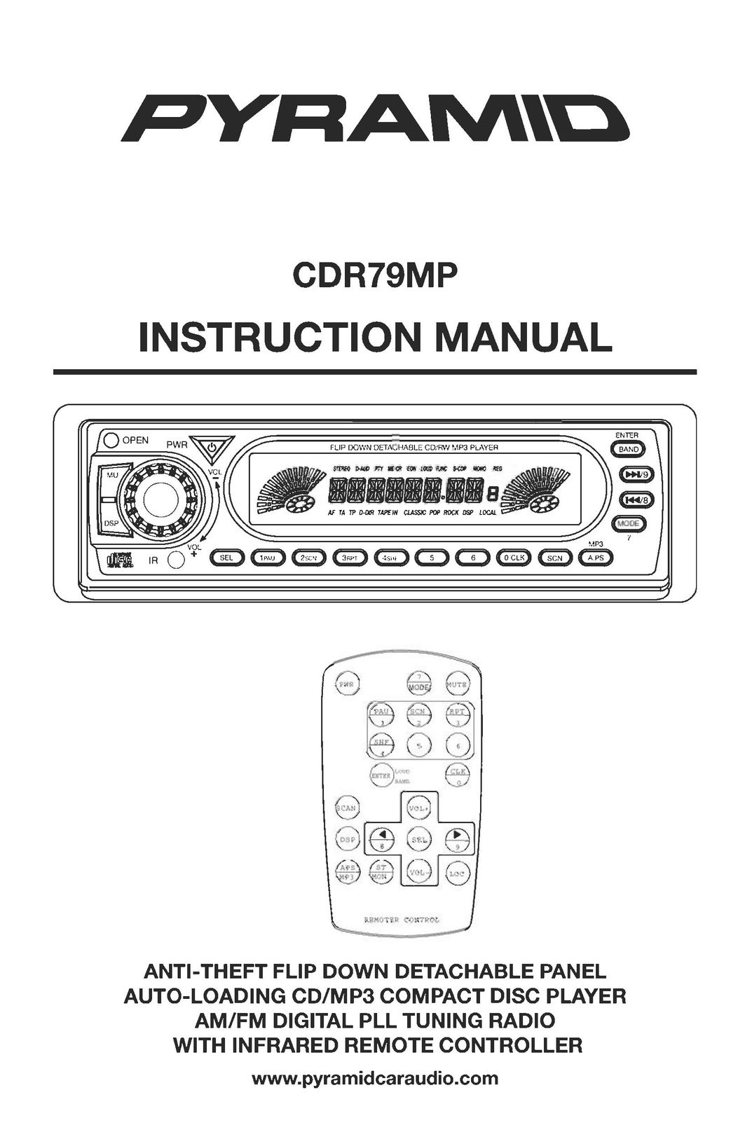 Pyramid Car Audio CDR79MP Car Stereo System User Manual