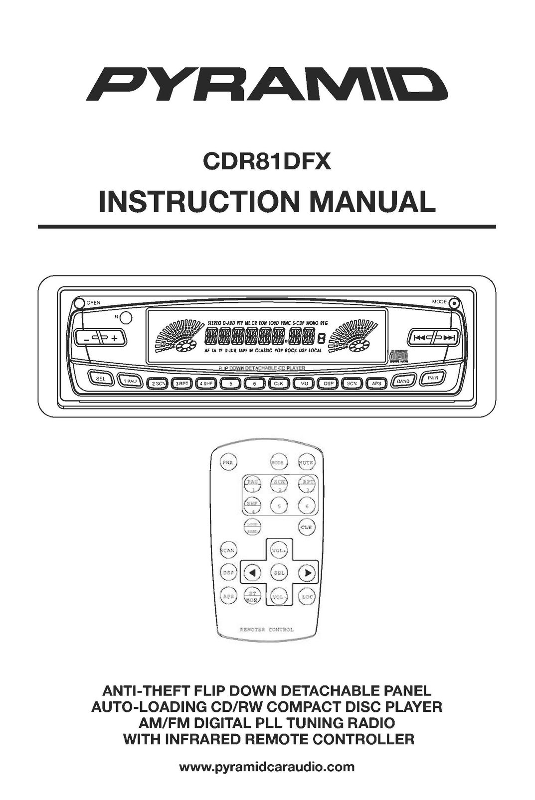 Pyramid Car Audio CDR81DFX Car Stereo System User Manual