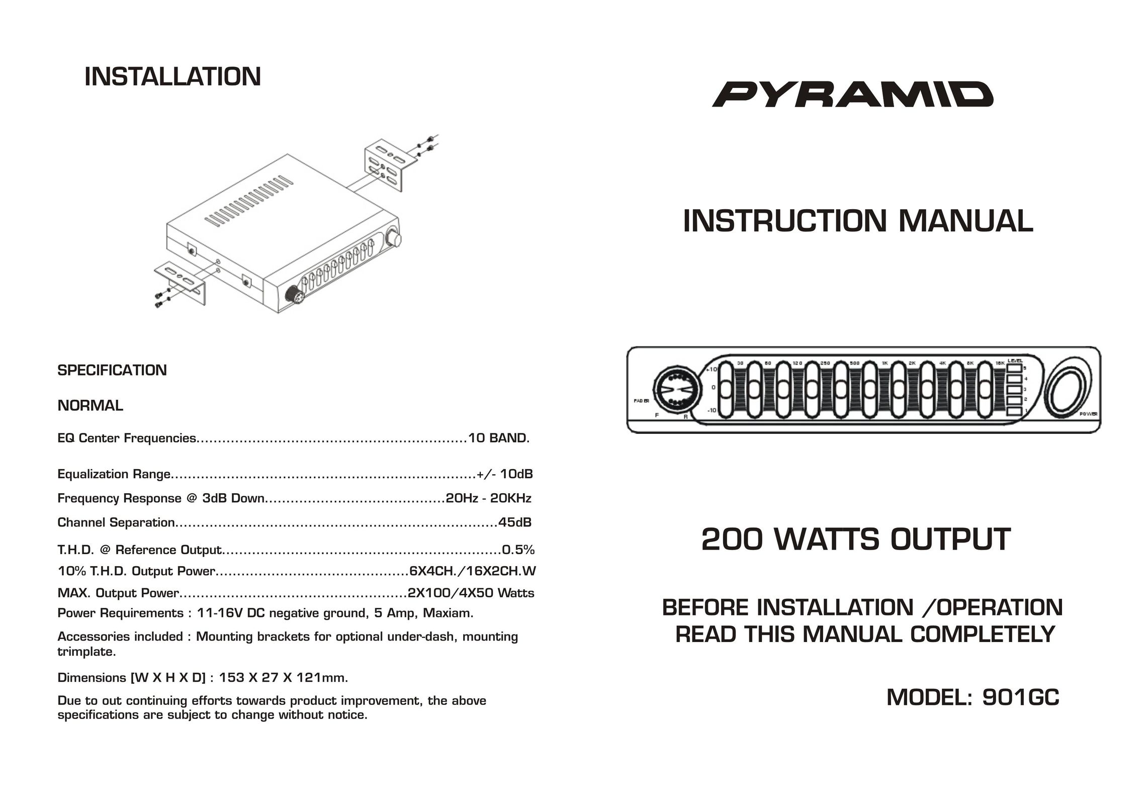 Pyramid Car Audio TLM606NC Car Stereo System User Manual