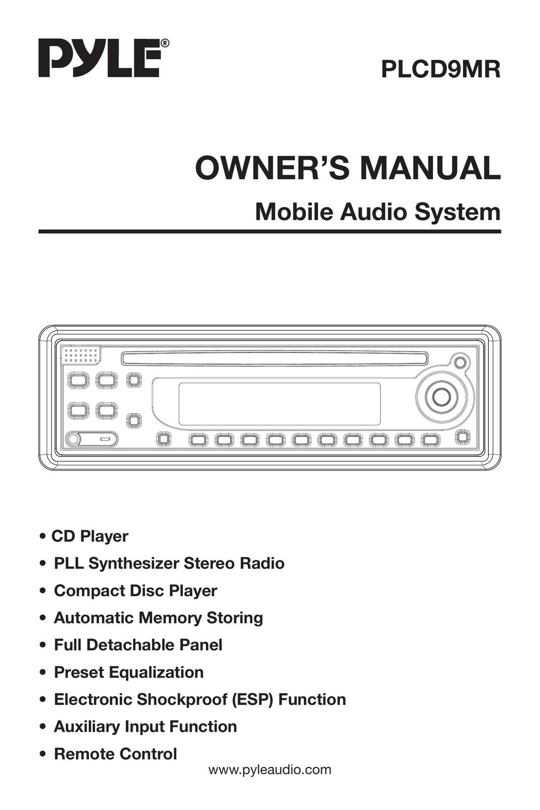 Radio Shack PLCD9MR Car Stereo System User Manual