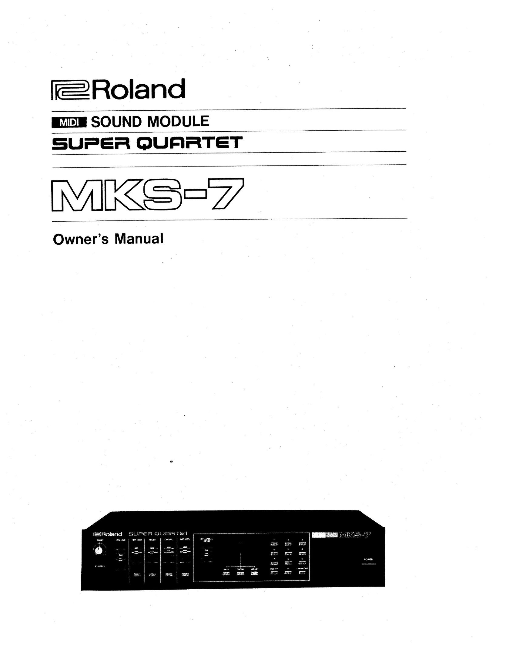 Roland MKS-7 Car Stereo System User Manual