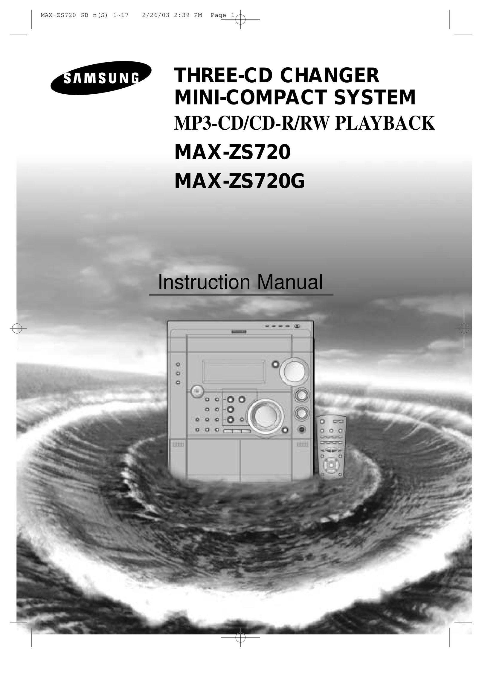 Samsung MAX-ZS720G Car Stereo System User Manual