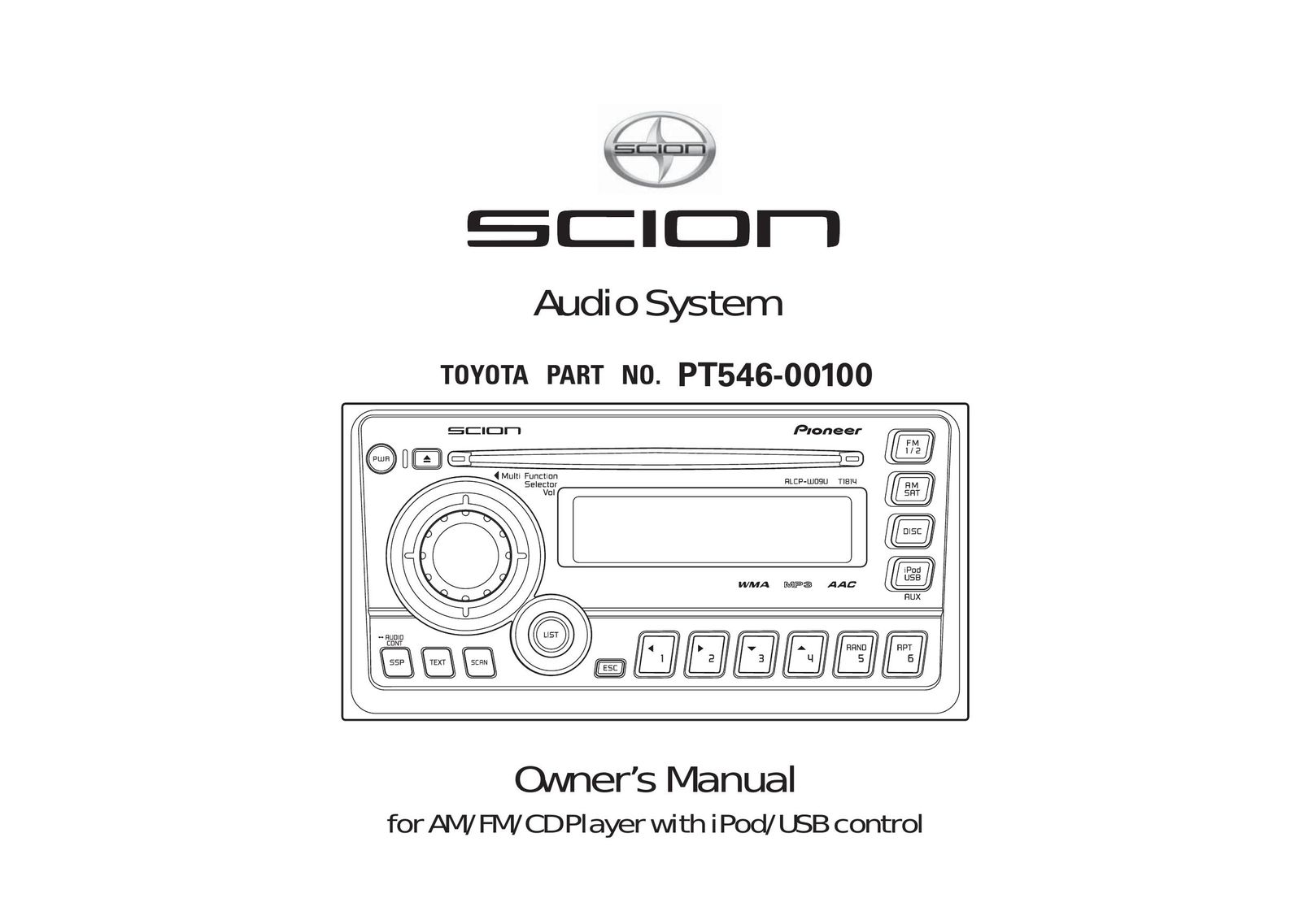 Scion PT546-00100 Car Stereo System User Manual