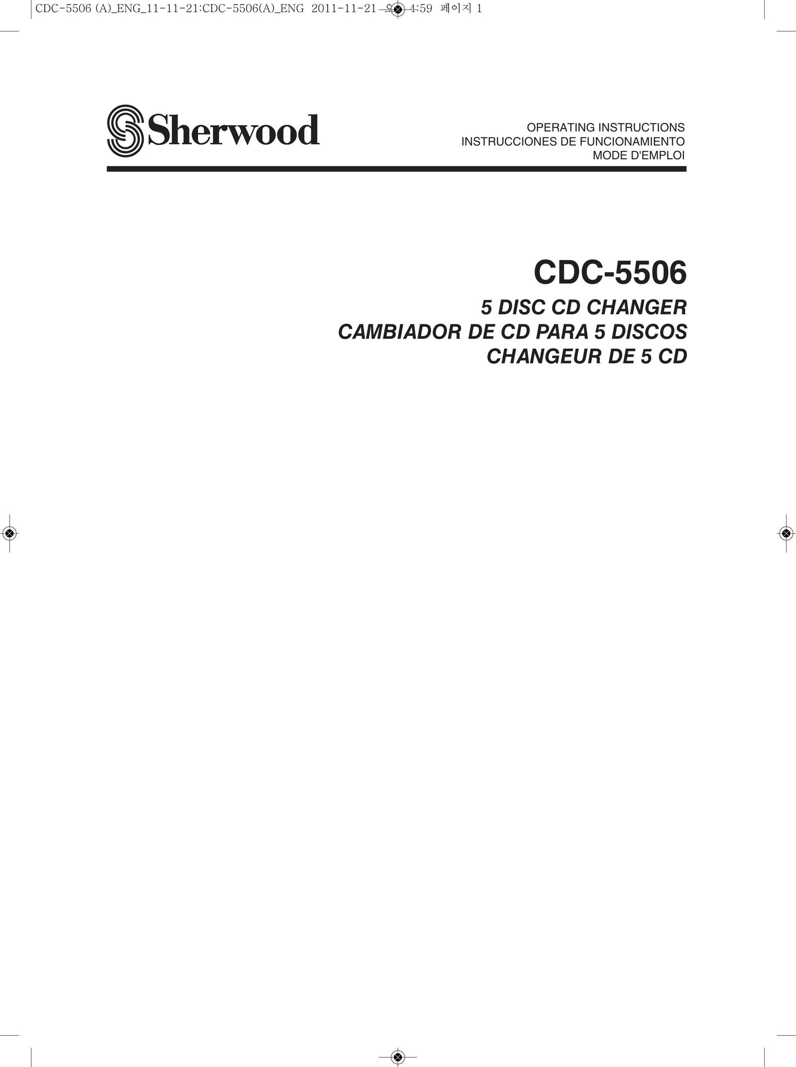 Sherwood CDC-5506 Car Stereo System User Manual