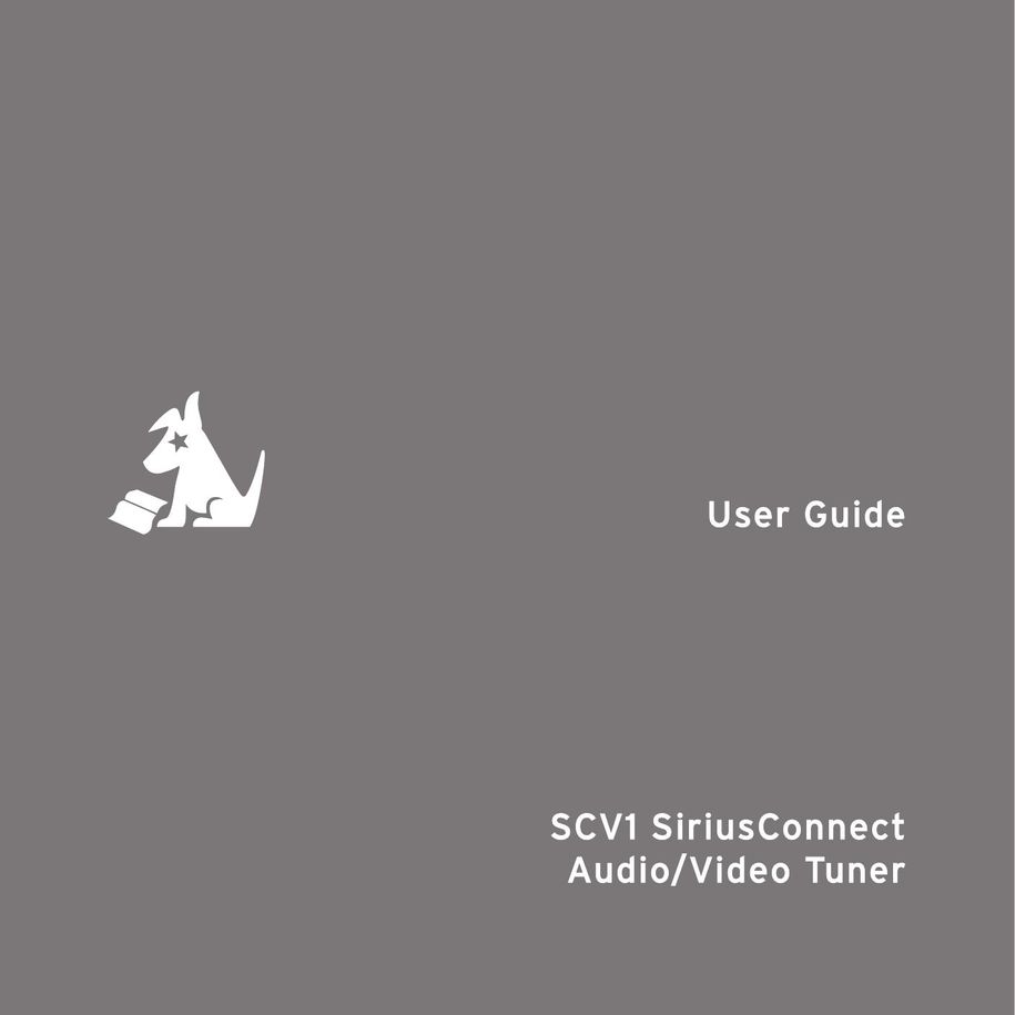 Sirius Satellite Radio SCV1 Car Stereo System User Manual