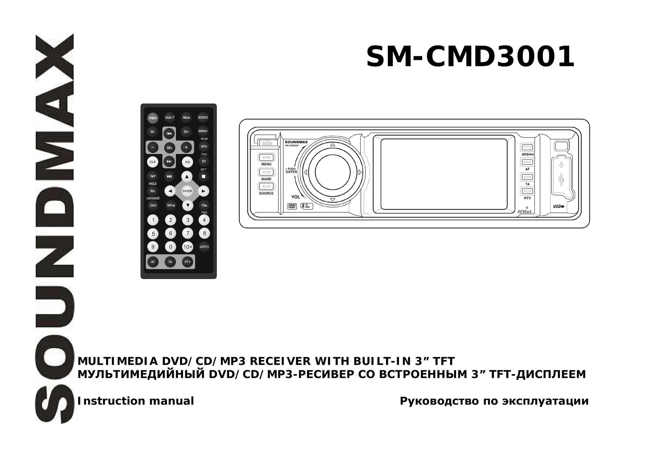 SoundMax SM-CMD3001 Car Stereo System User Manual