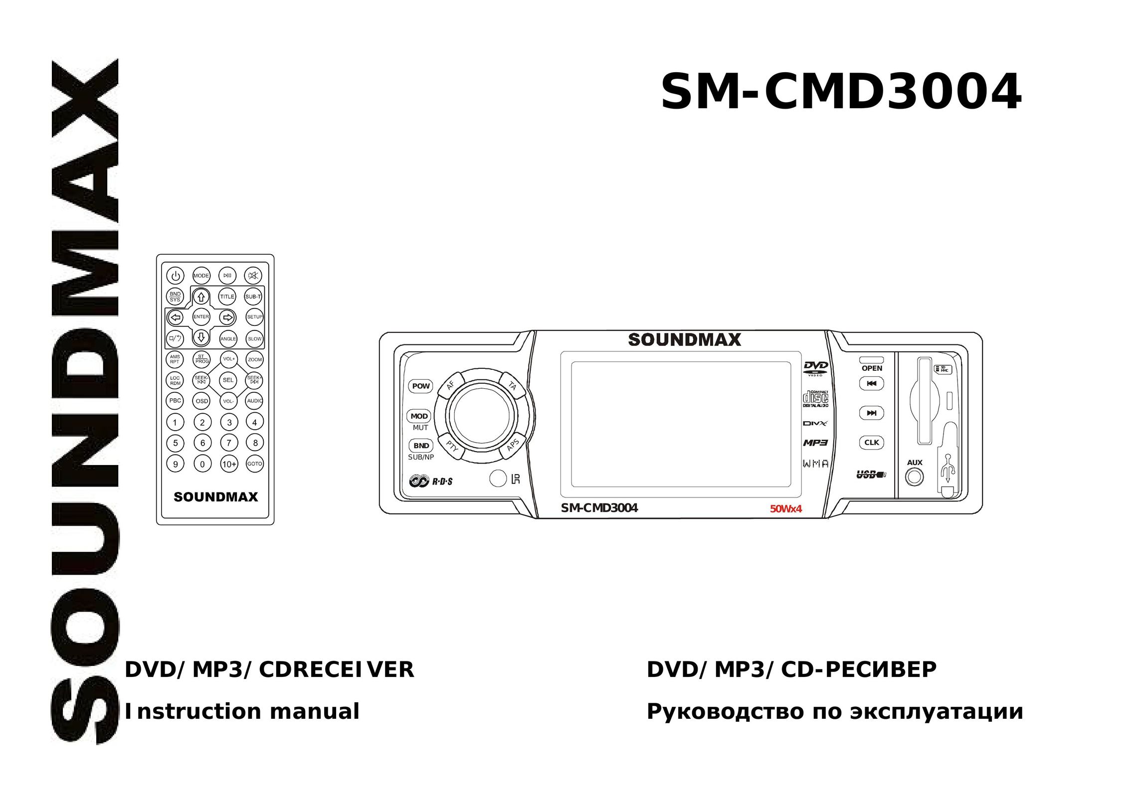 SoundMax SM-CMD3004 Car Stereo System User Manual