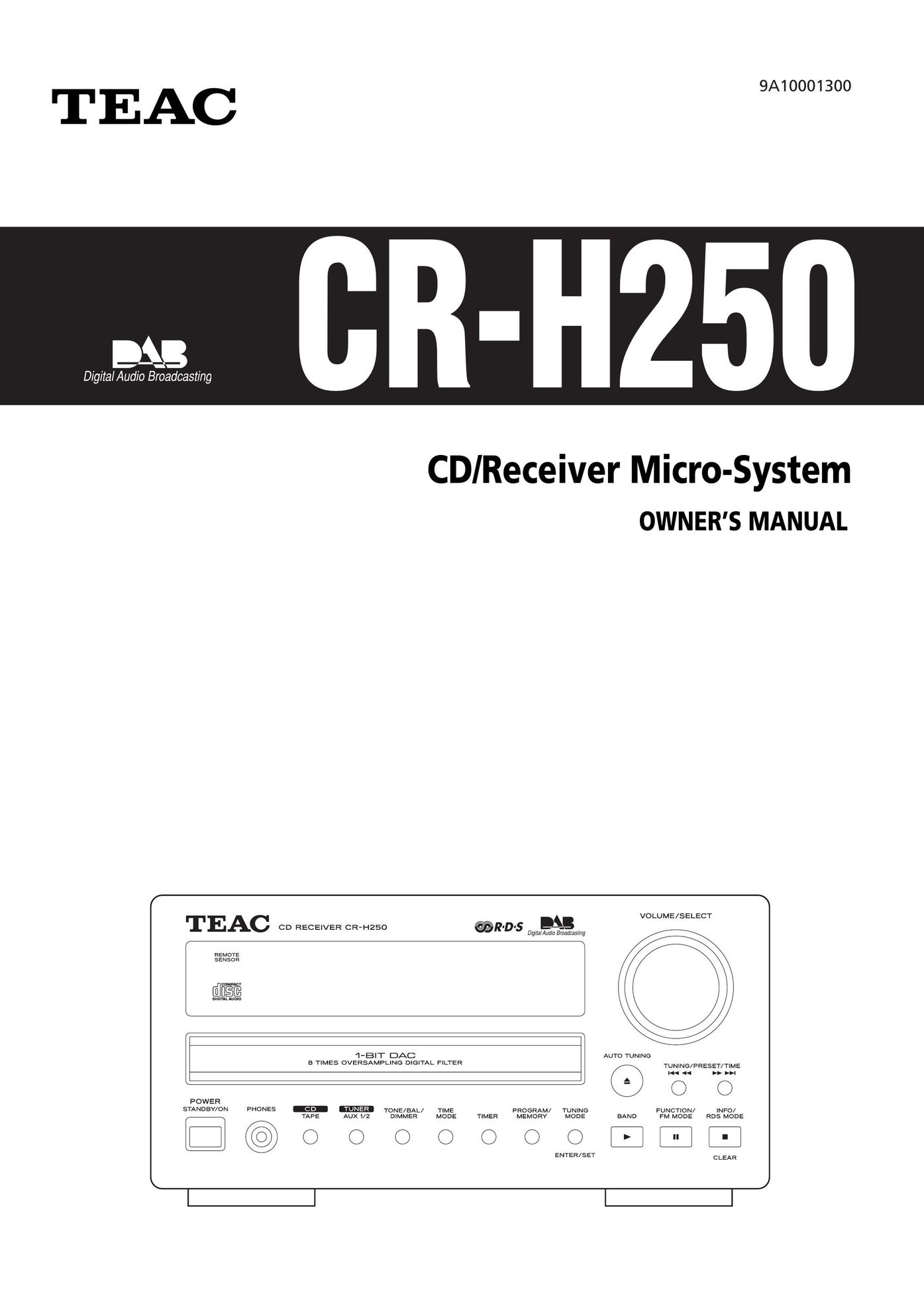 Teac 9A10001300 CR-H250 Car Stereo System User Manual