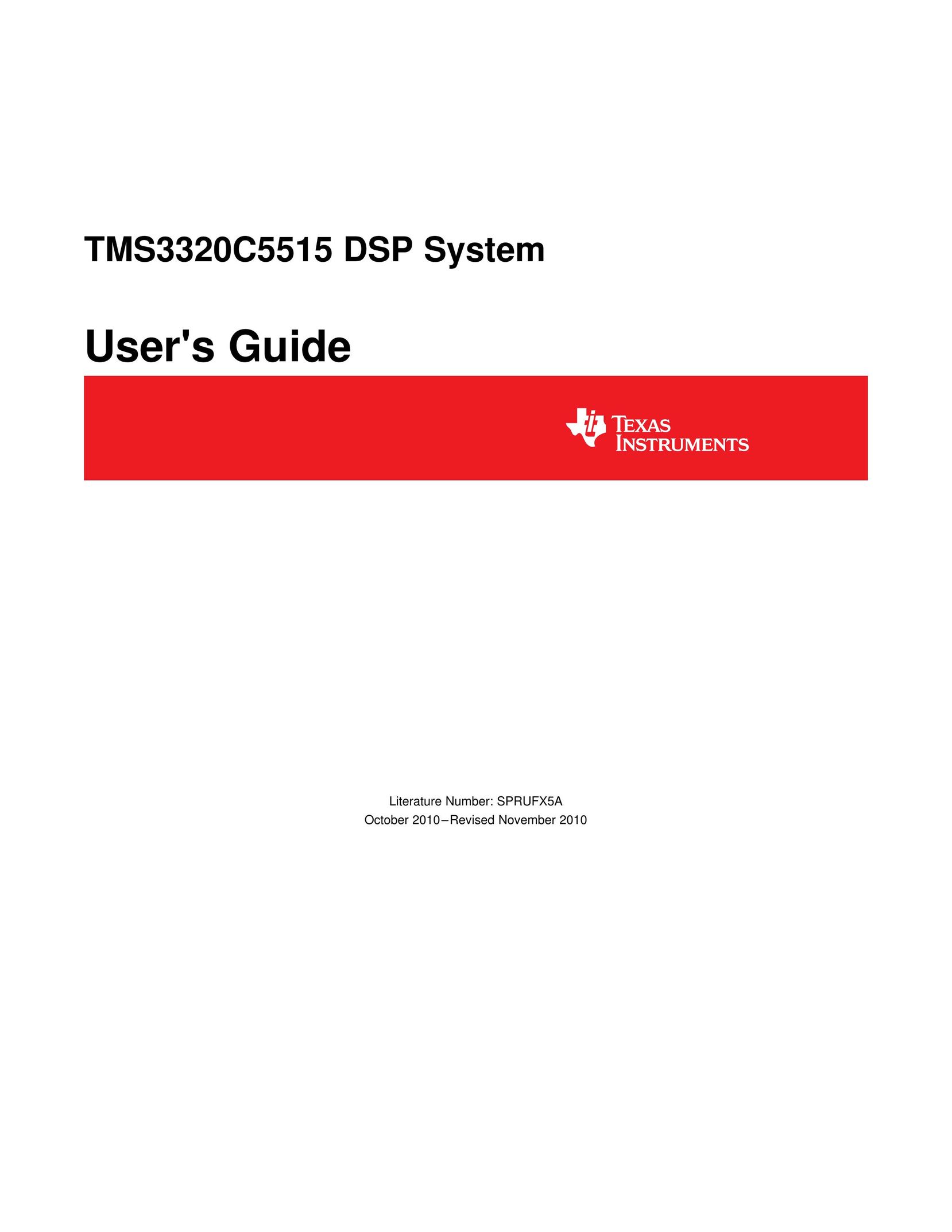 Texas Instruments TMS3320C5515 Car Stereo System User Manual