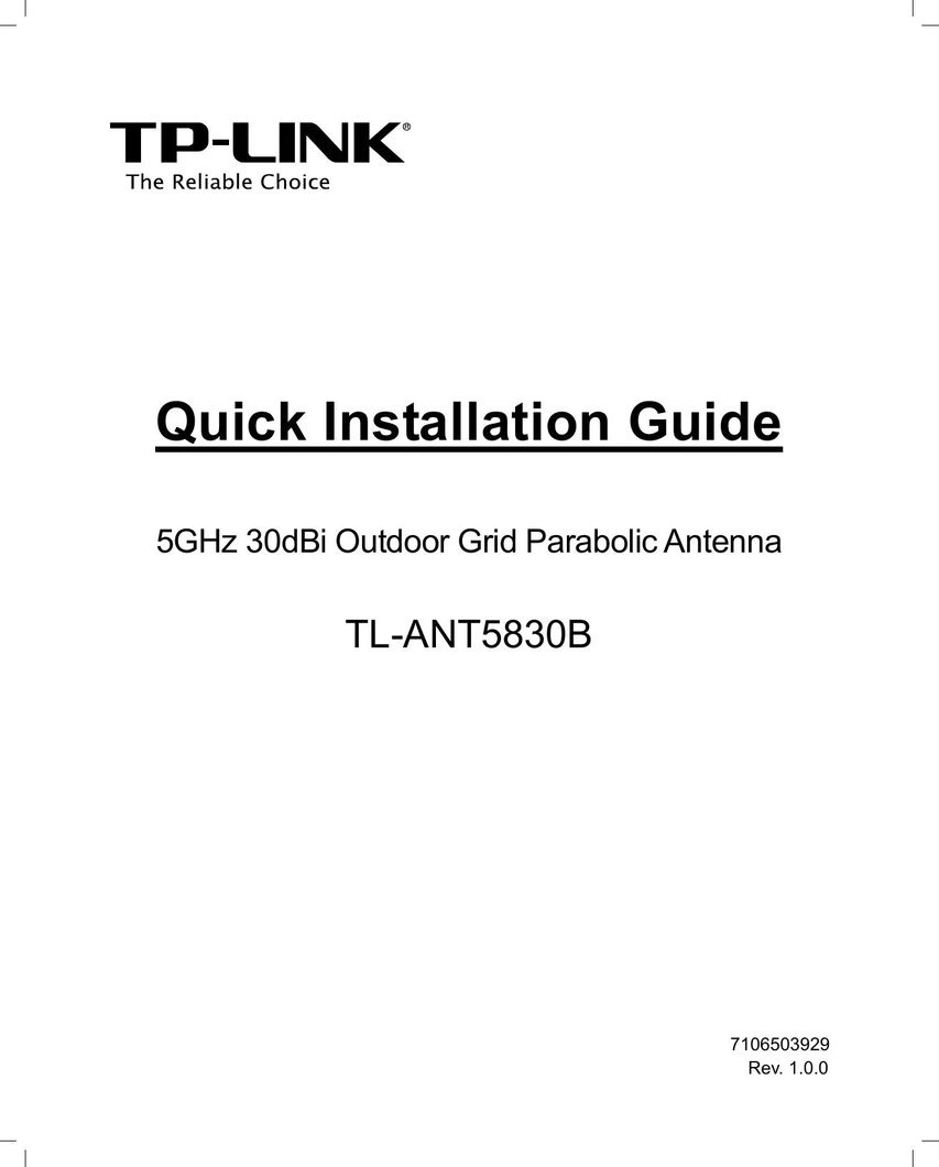 TP-Link TL-ANT5830B Car Stereo System User Manual