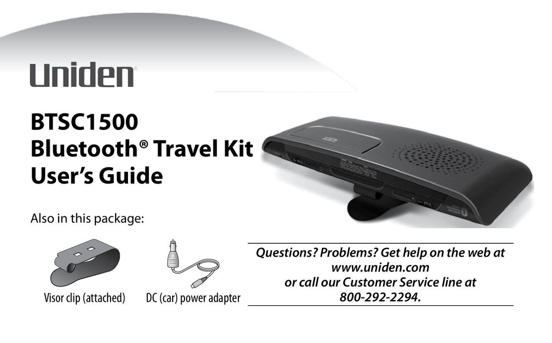 Uniden BTSC1500 Car Stereo System User Manual