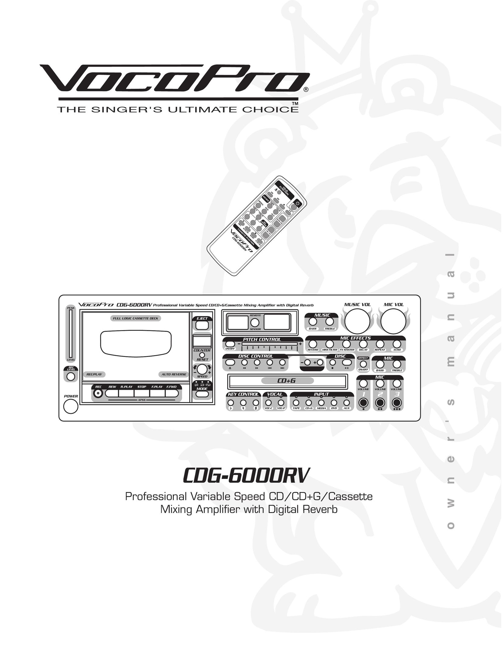 VocoPro CD-6000RV Car Stereo System User Manual