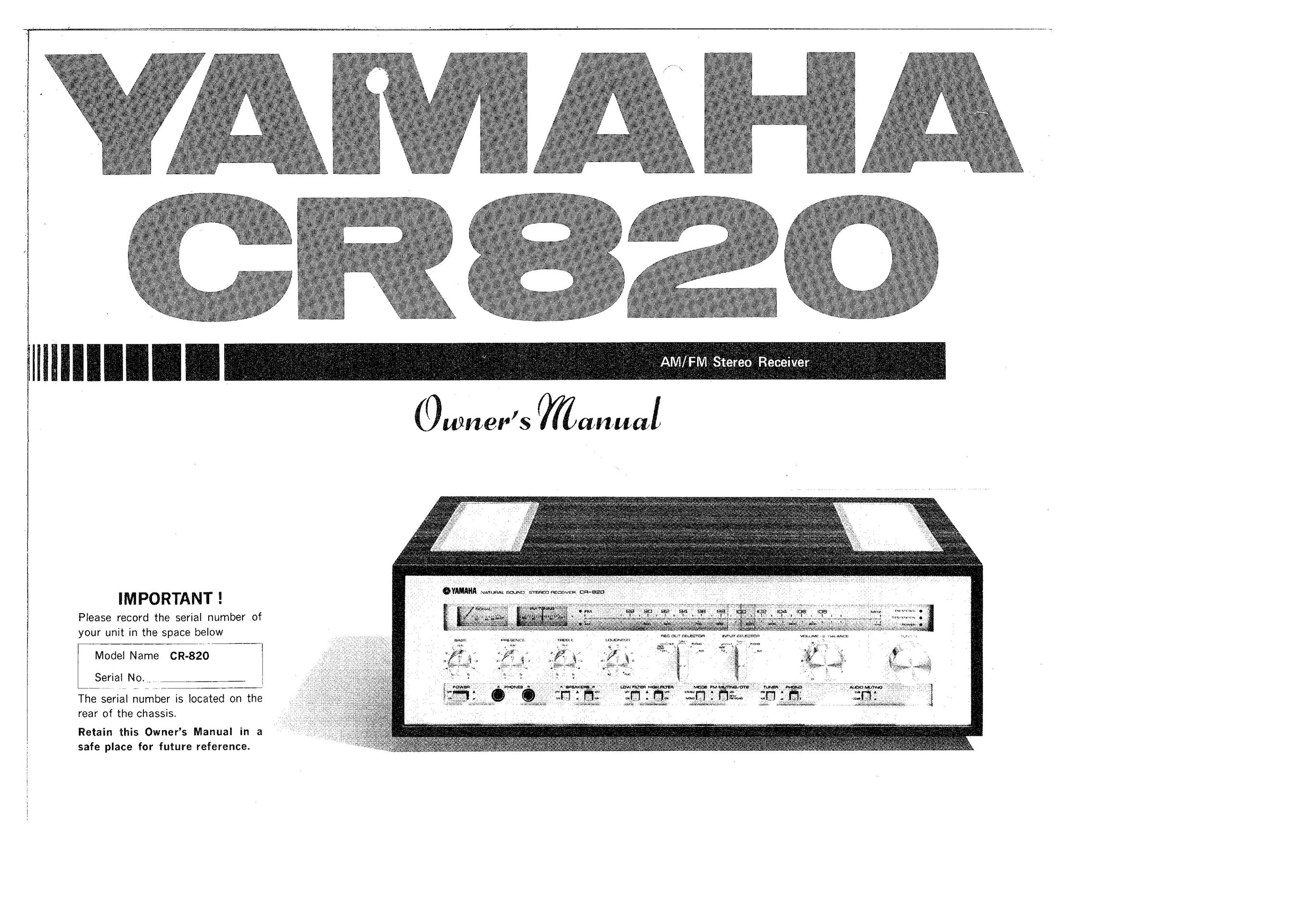 Yamaha CR820 Car Stereo System User Manual