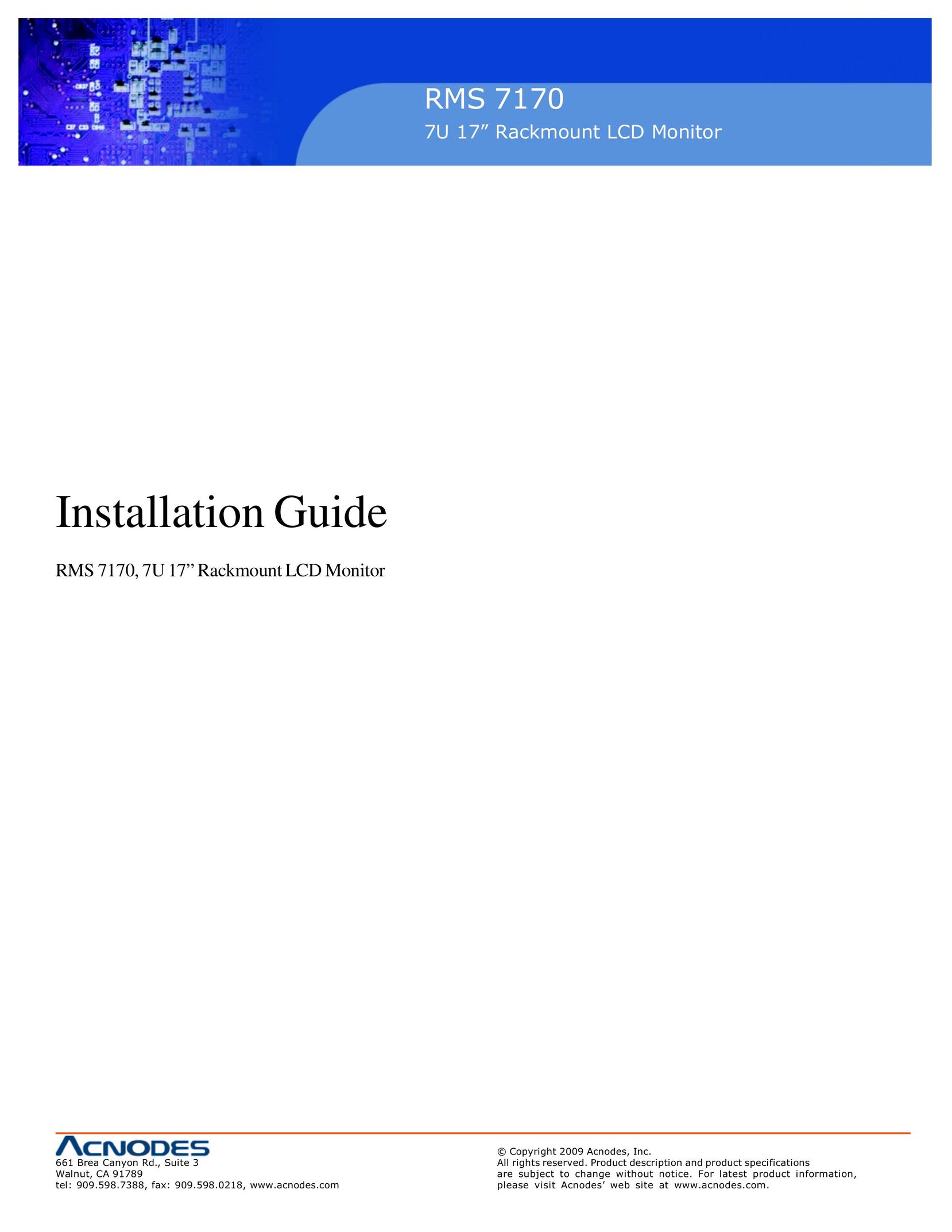 Acnodes 7170 Car Video System User Manual