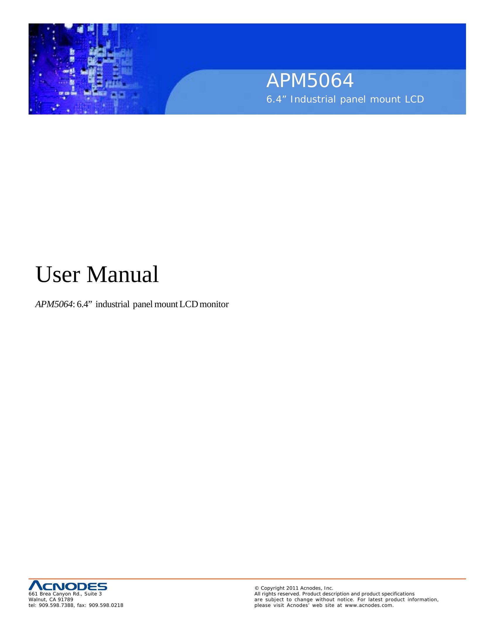 Acnodes APM5064 Car Video System User Manual