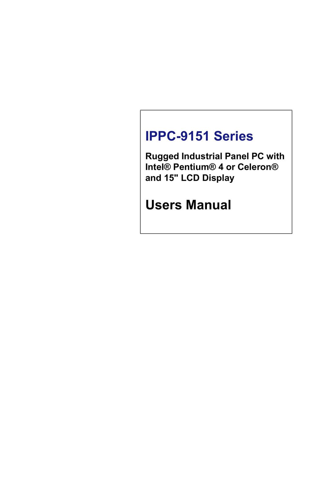 Advantech IPPC-9151 Series Car Video System User Manual