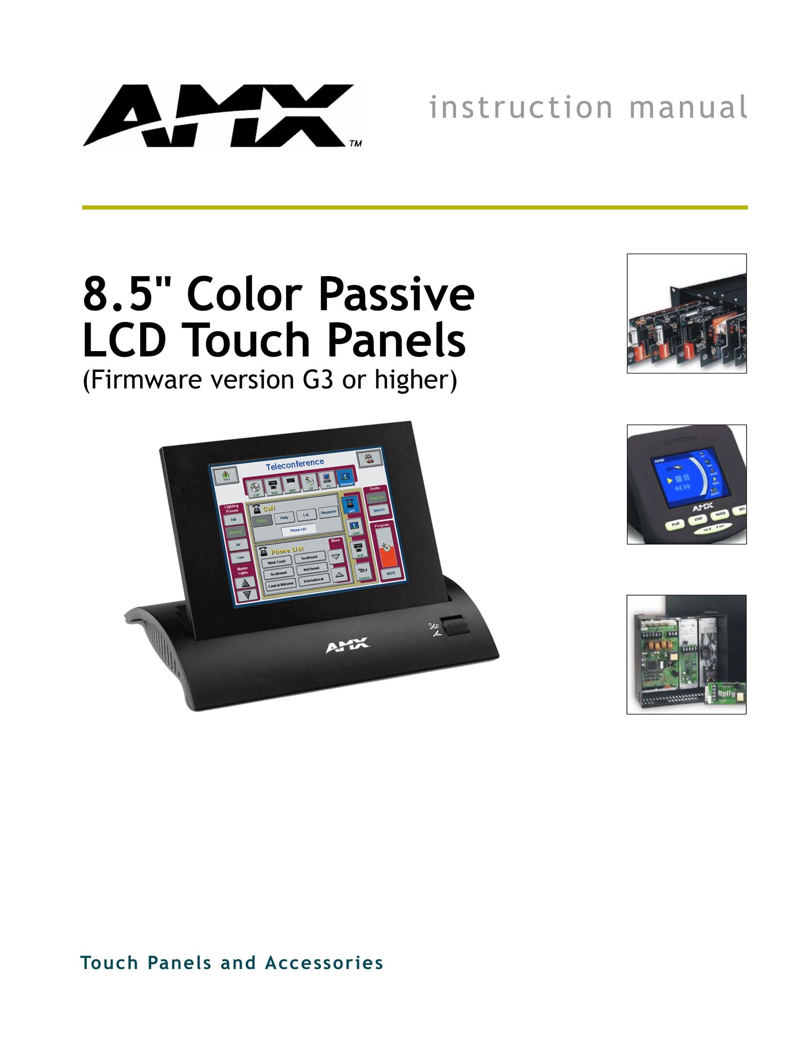 AMX 8.5" Color Passive LCD Touch Panels Car Video System User Manual