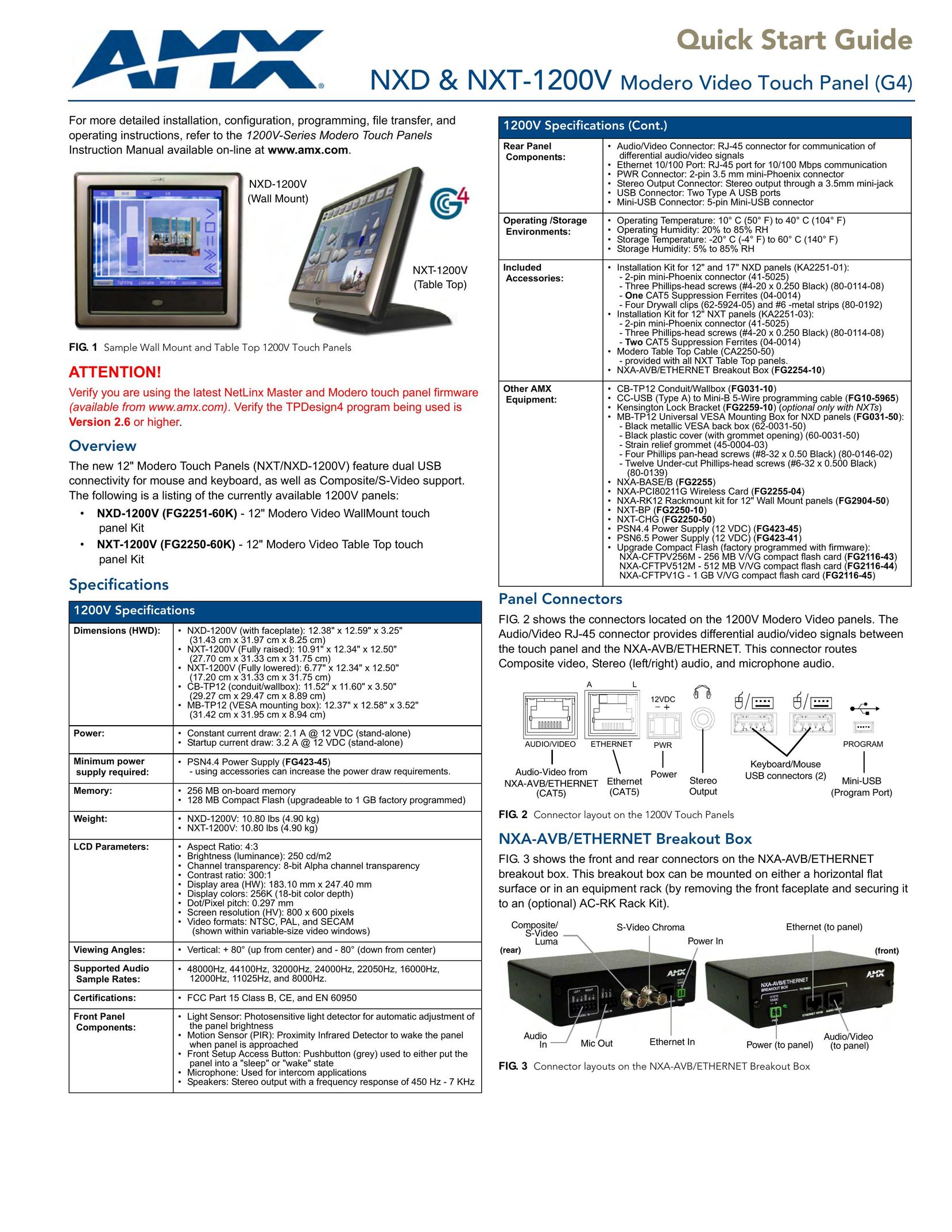 AMX NXT/NXD-1200V Car Video System User Manual