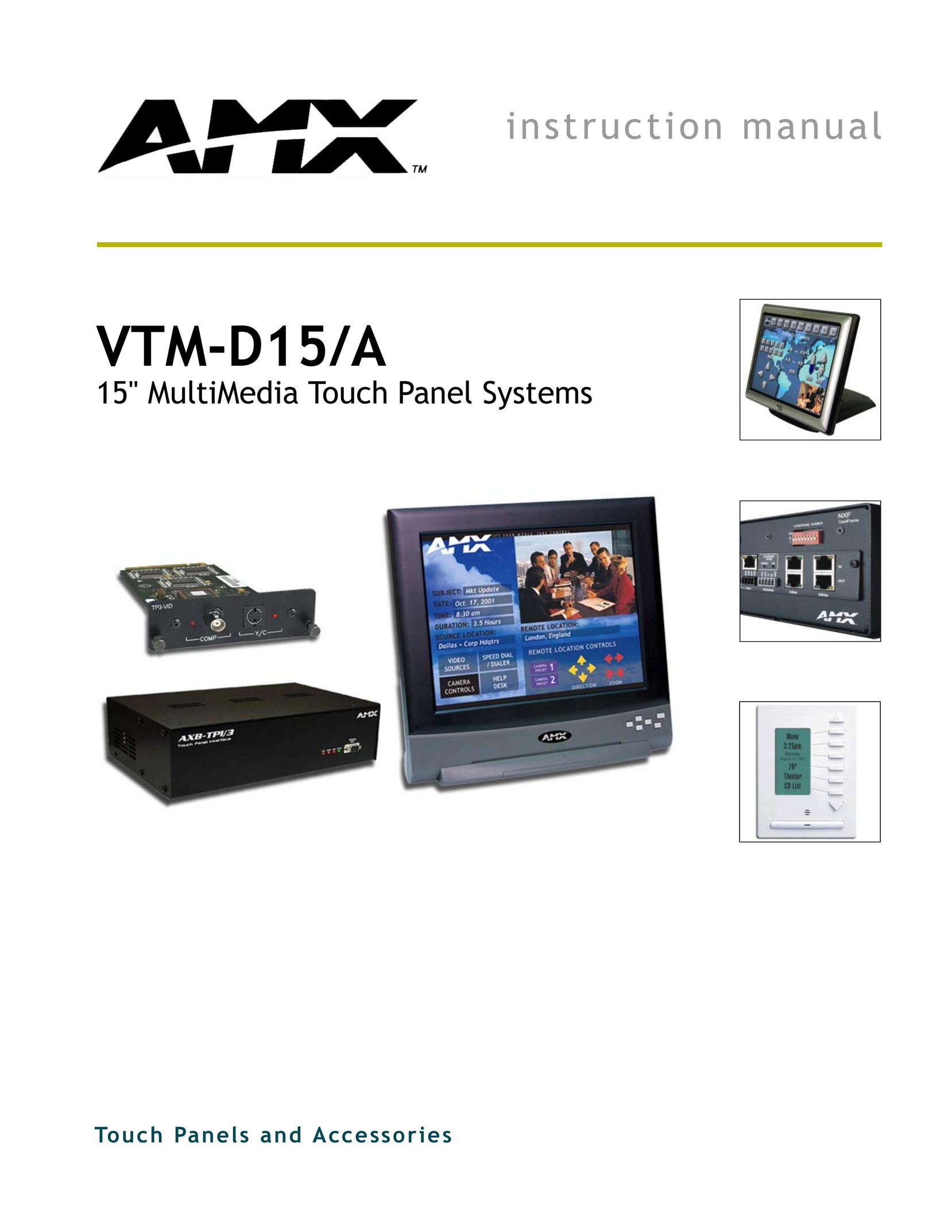 AMX VTM-D15/A Car Video System User Manual