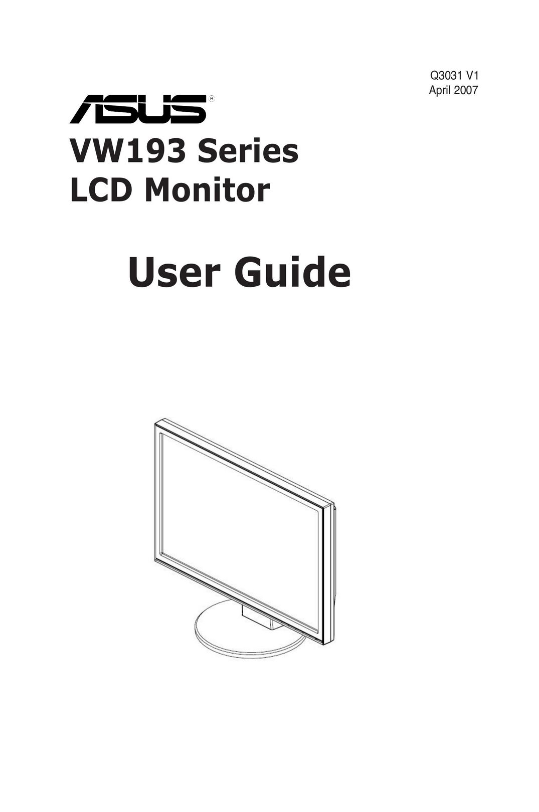 Asus VW193 Car Video System User Manual