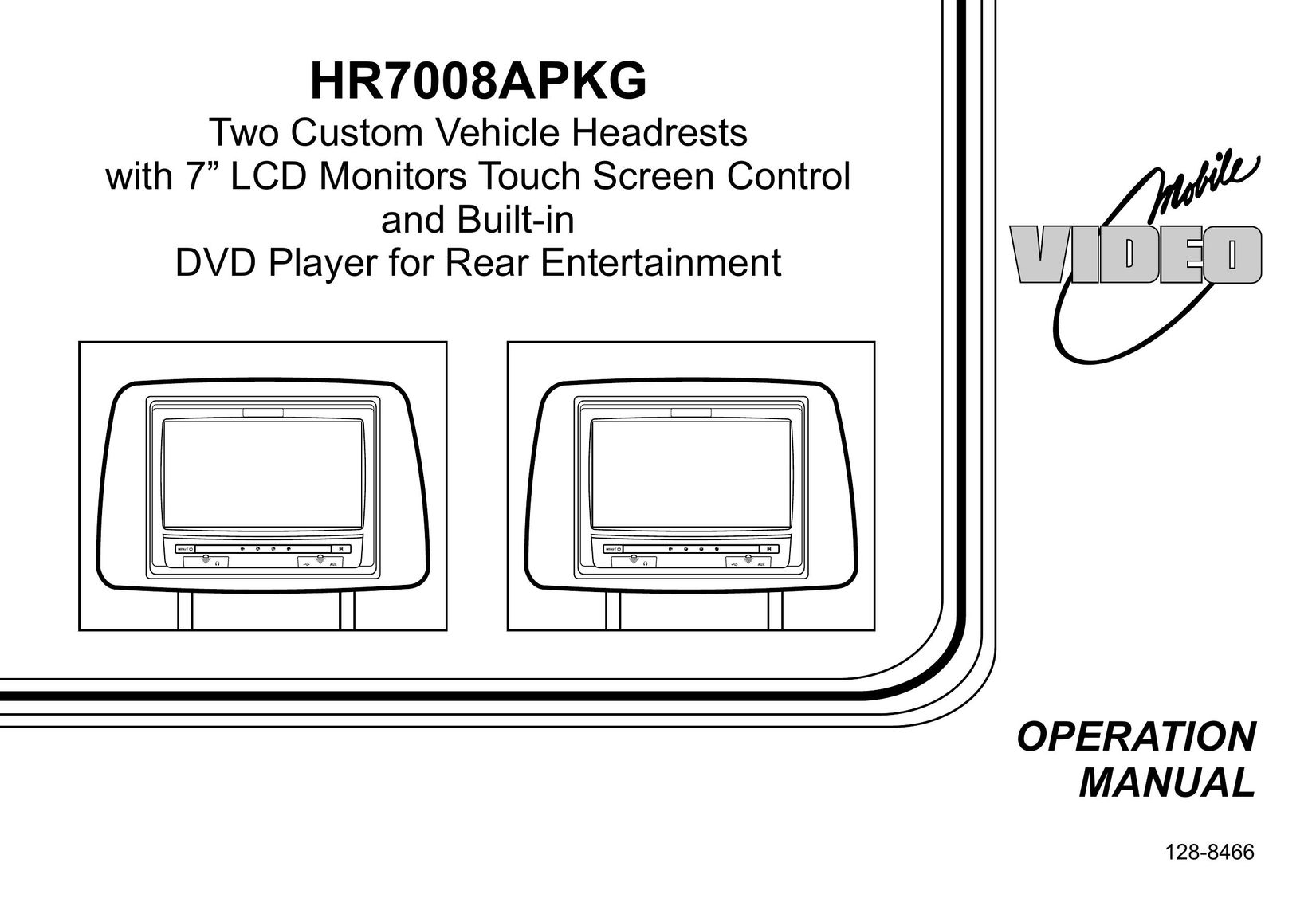 Audiovox HR7008A Car Video System User Manual