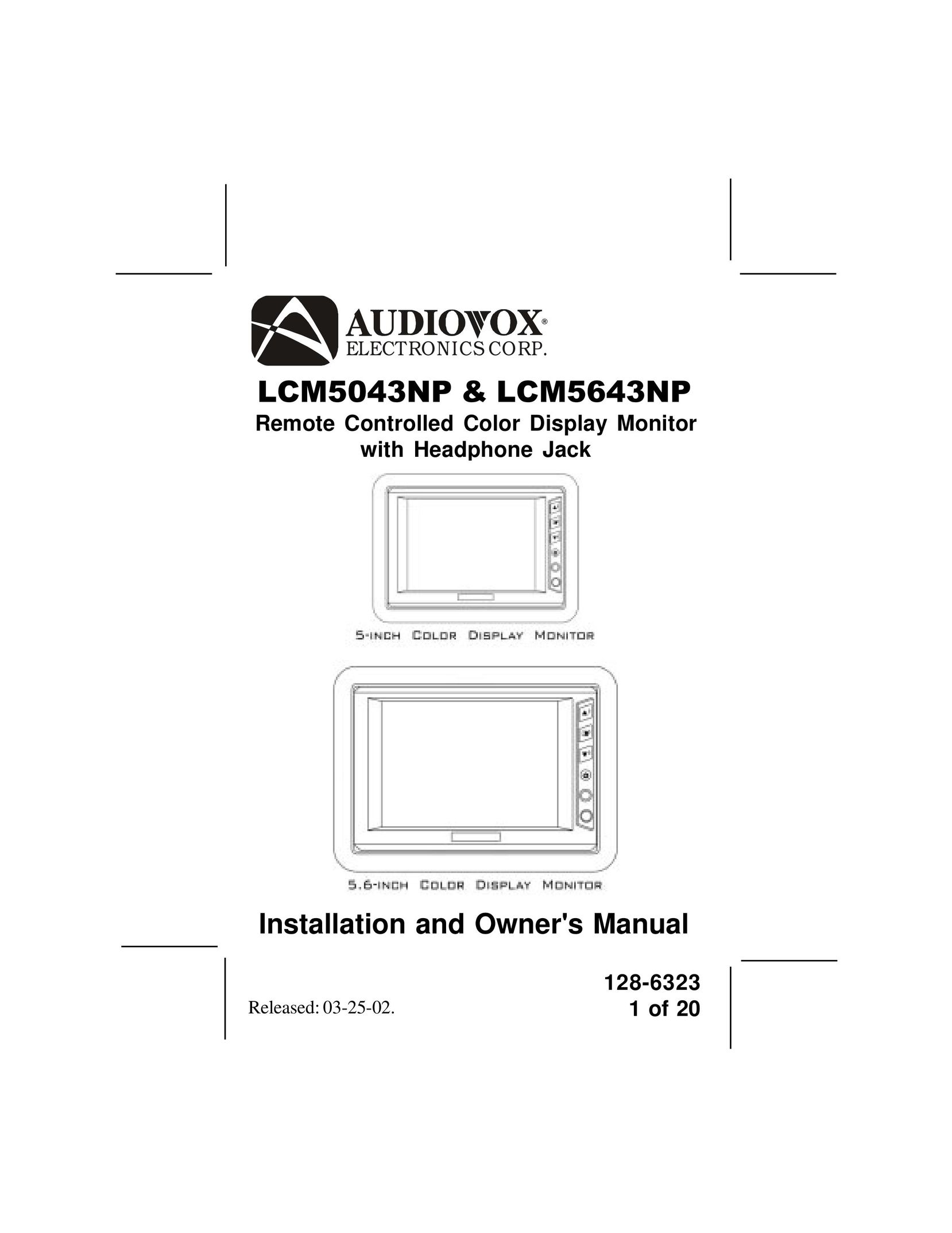 Audiovox LCM5043NP Car Video System User Manual